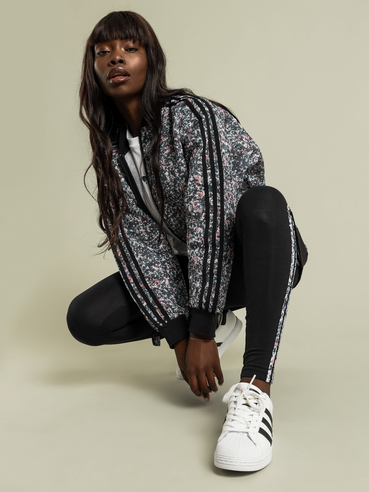 Adidas Loose-Fit Long Bomber Jacket | Multi