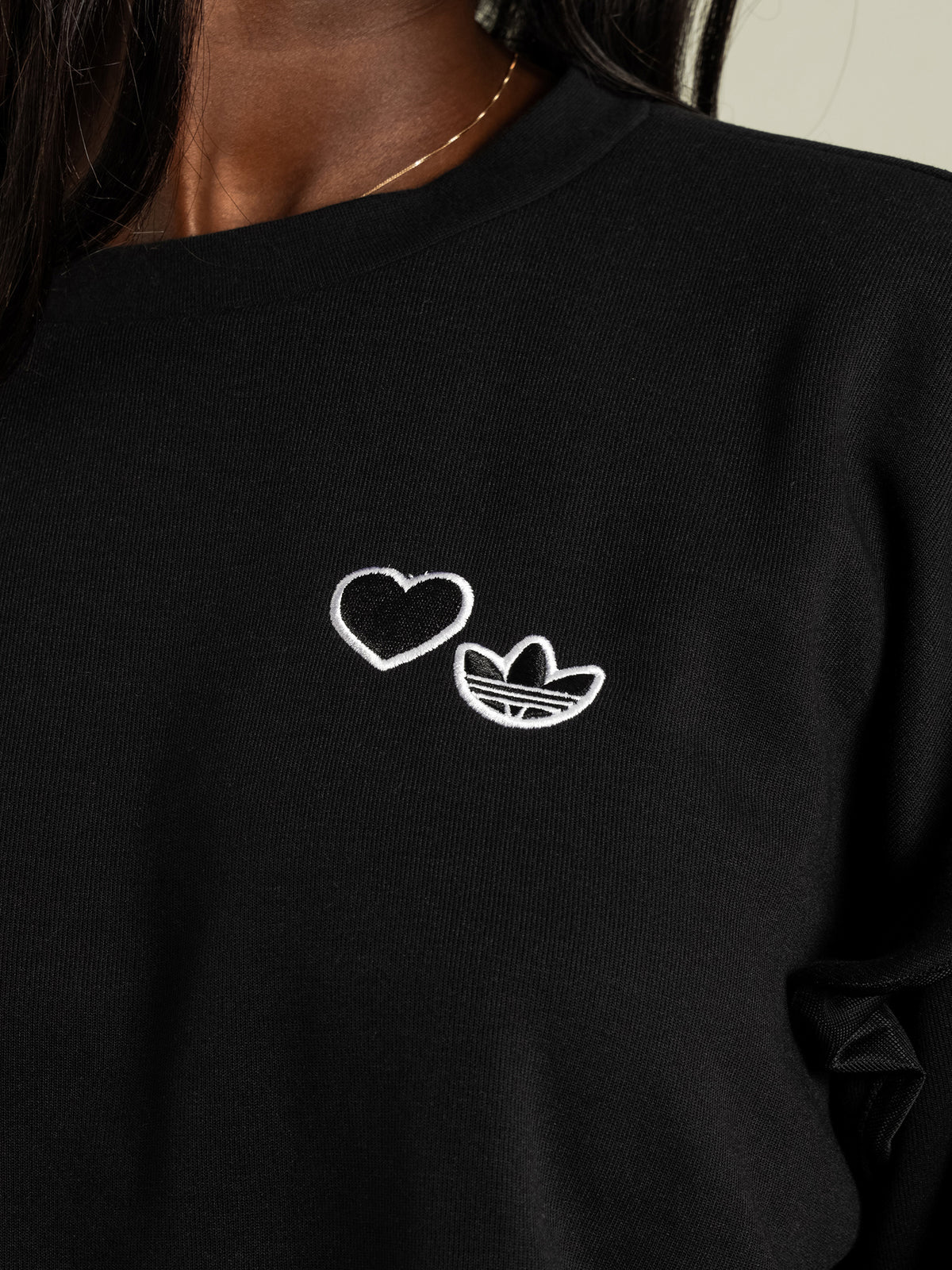 Adidas Love Heart Crewneck Sweatshirt | Black