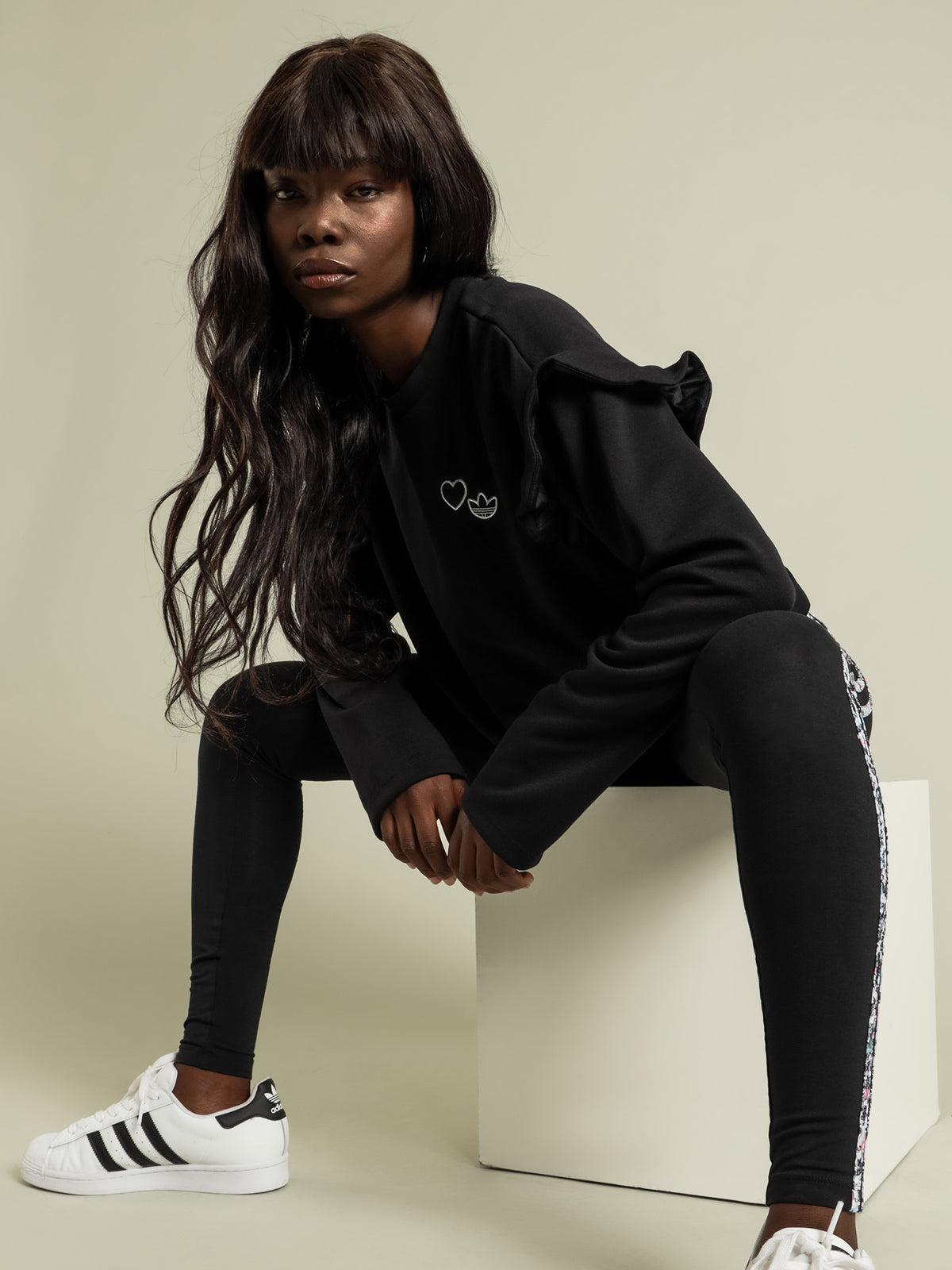 Adidas Love Heart Crewneck Sweatshirt | Black