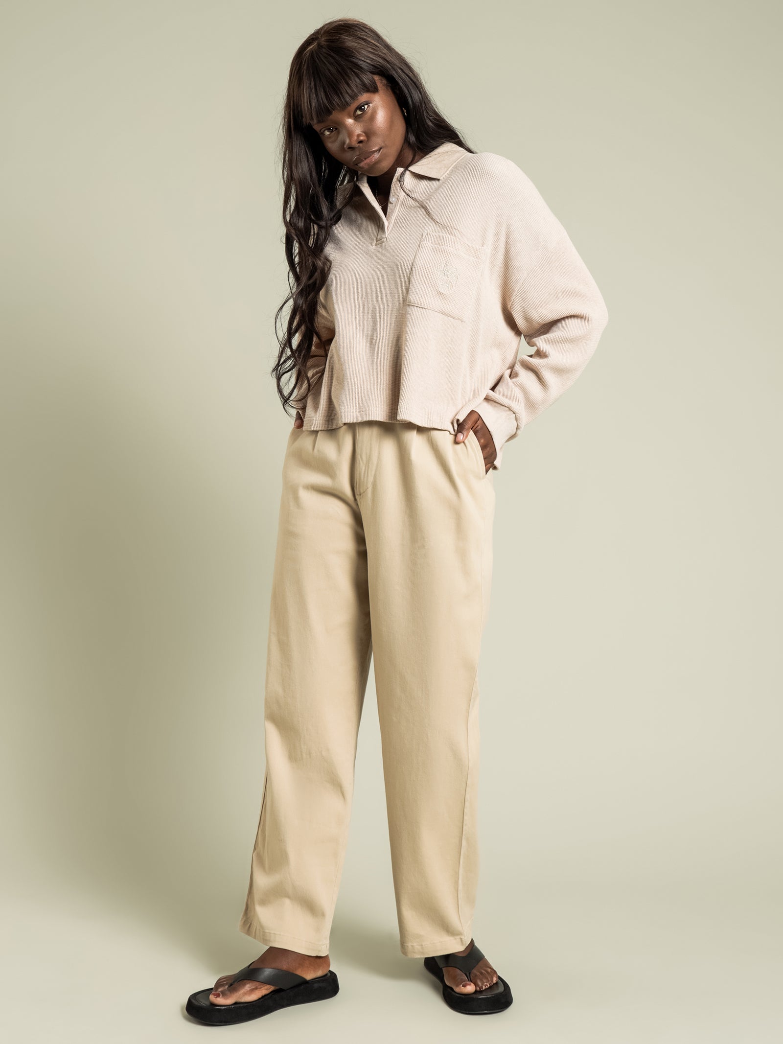 Owens Waffle Oversized Polo Shirt