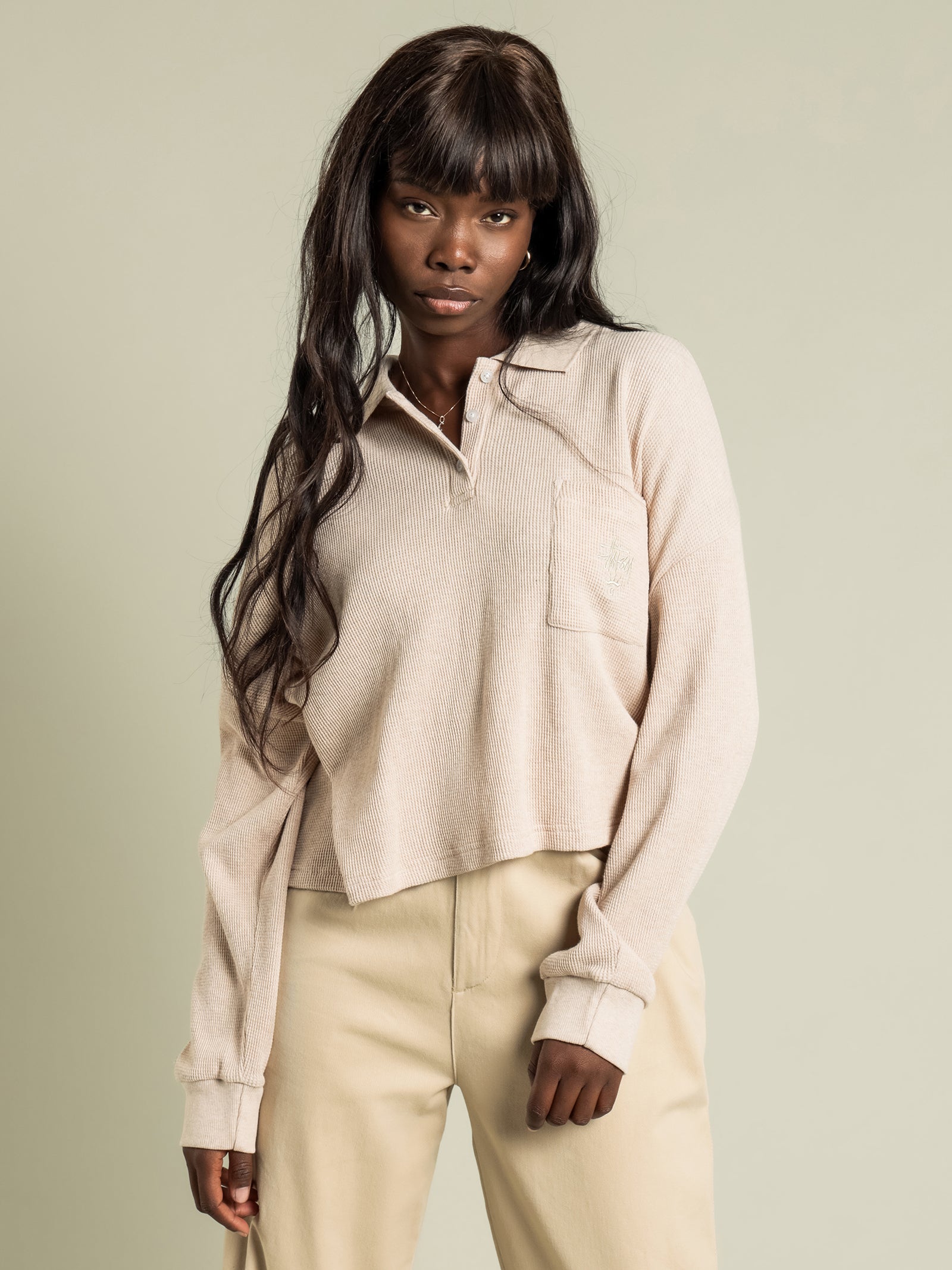 Owens Waffle Oversized Polo Shirt