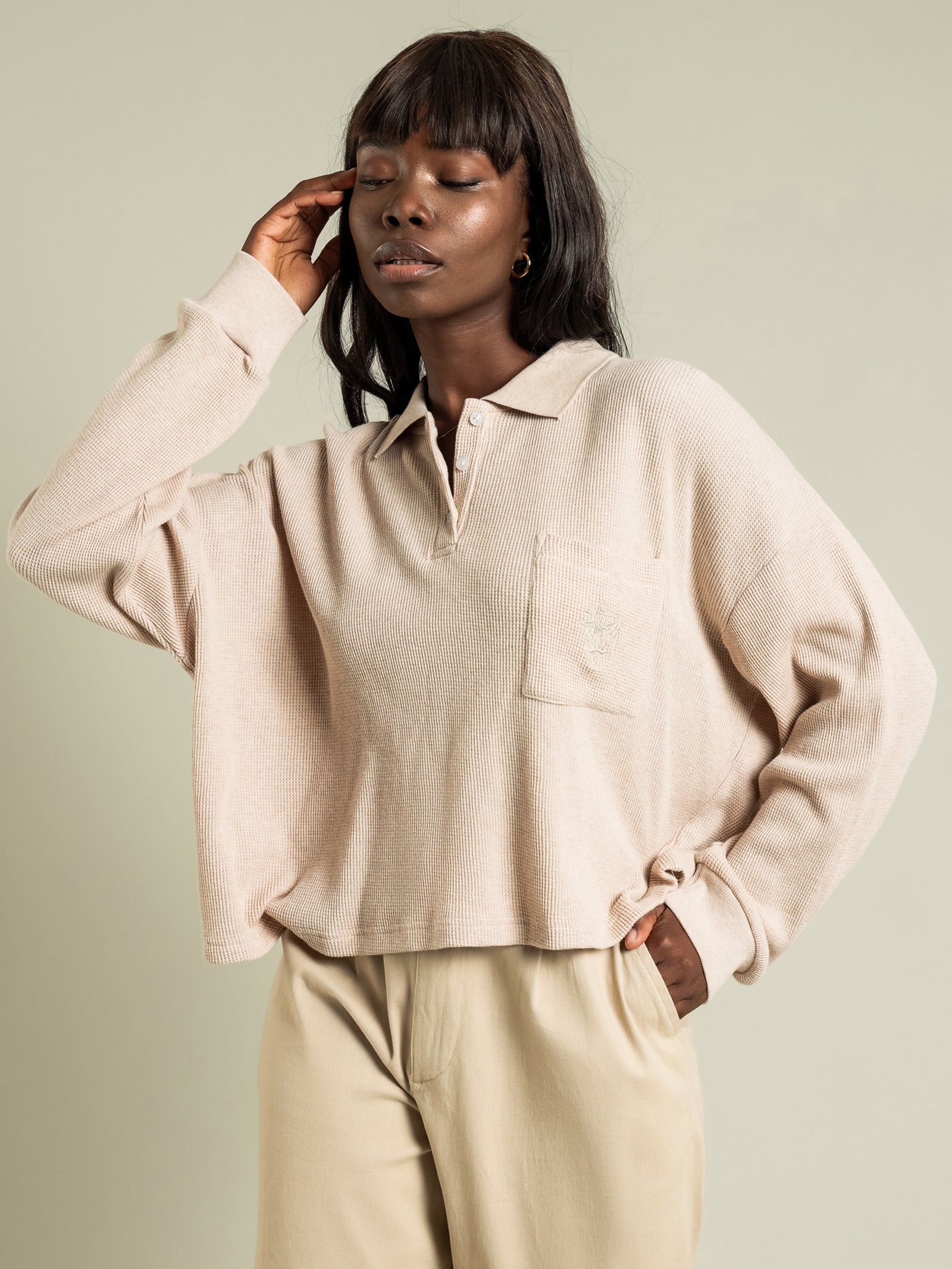 Owens Waffle Oversized Polo Shirt