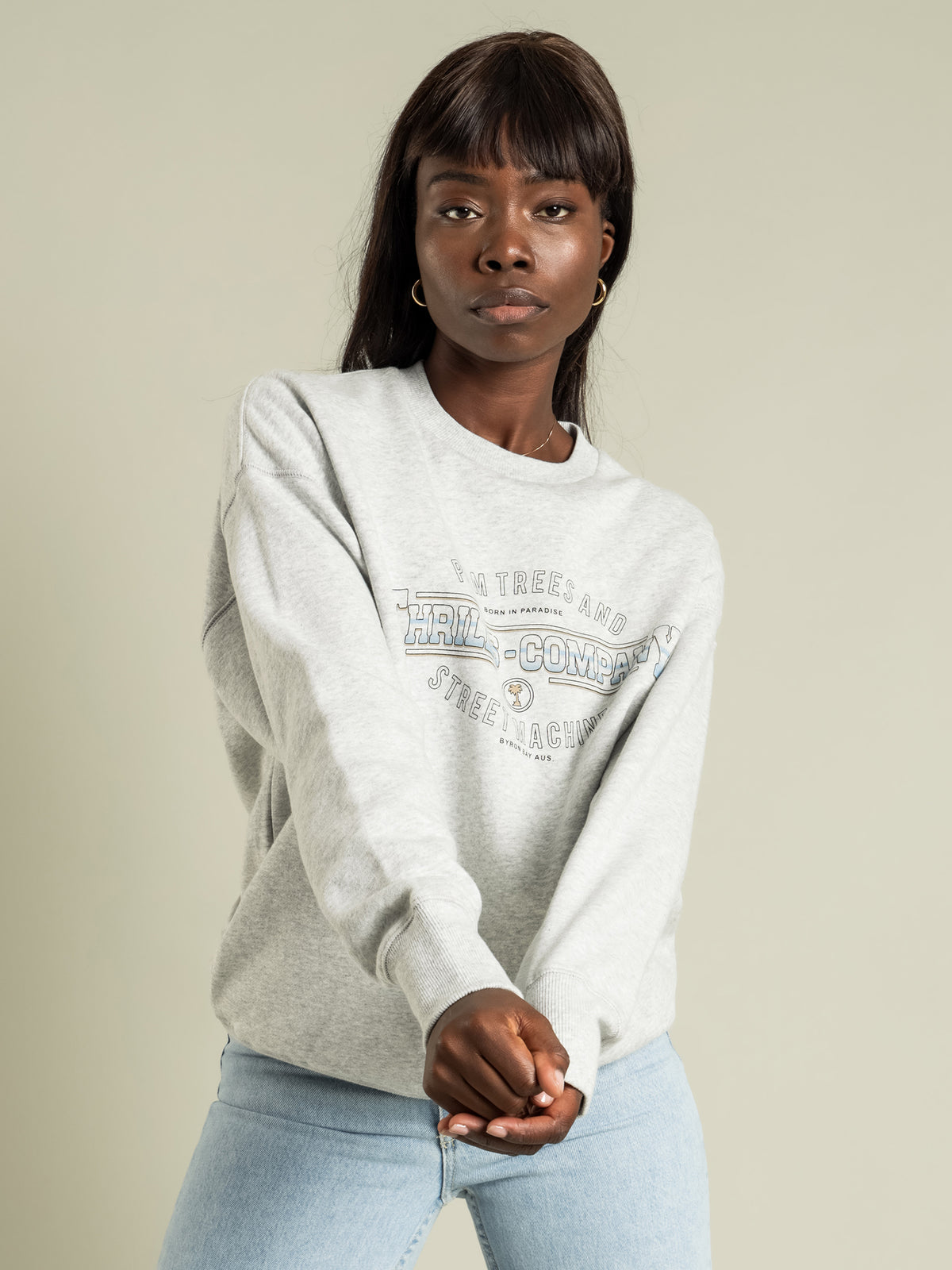 Diversion Slouch Crewneck in Snow Marle
