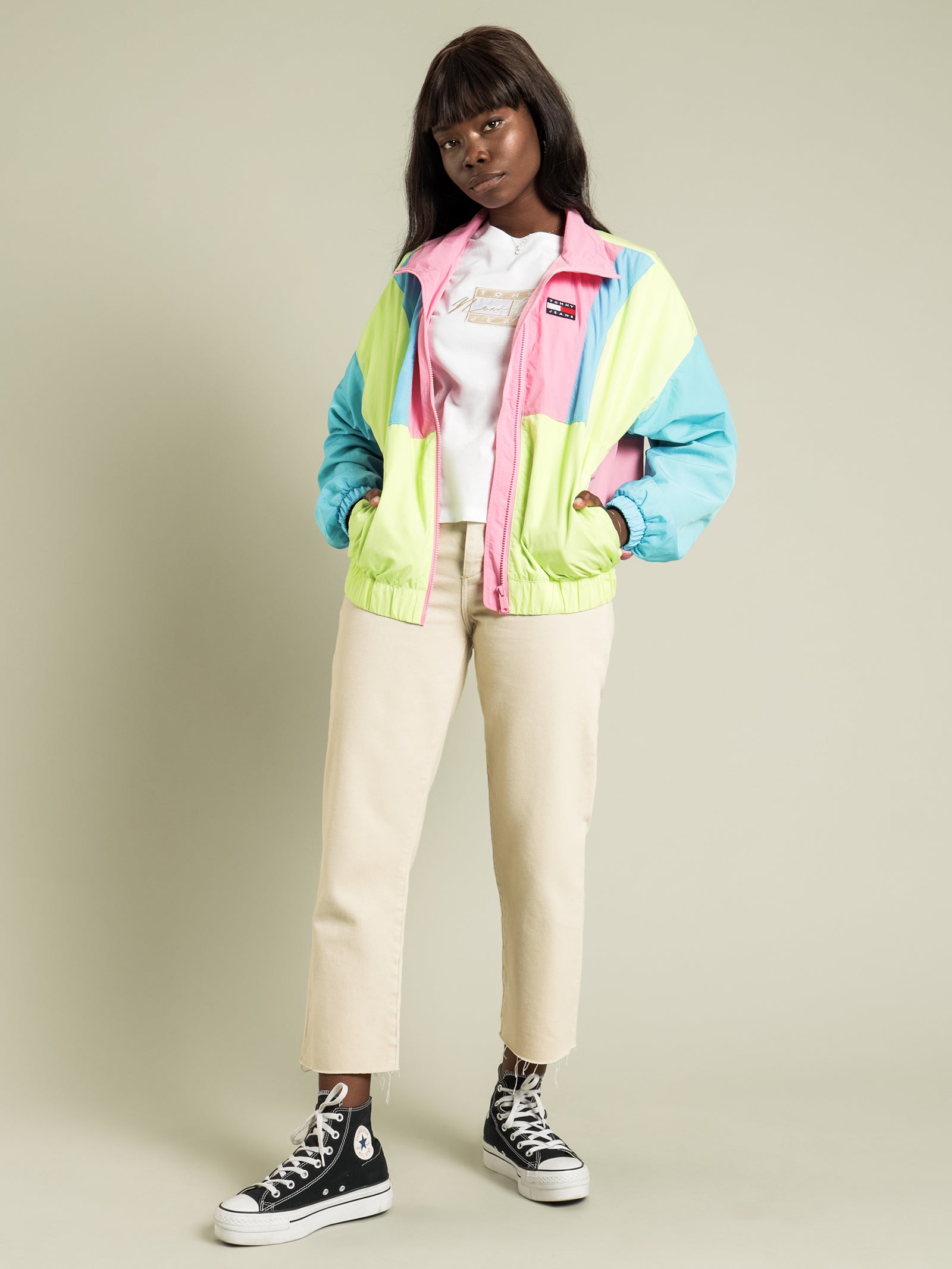 Colourblock Zip Through Windbreaker