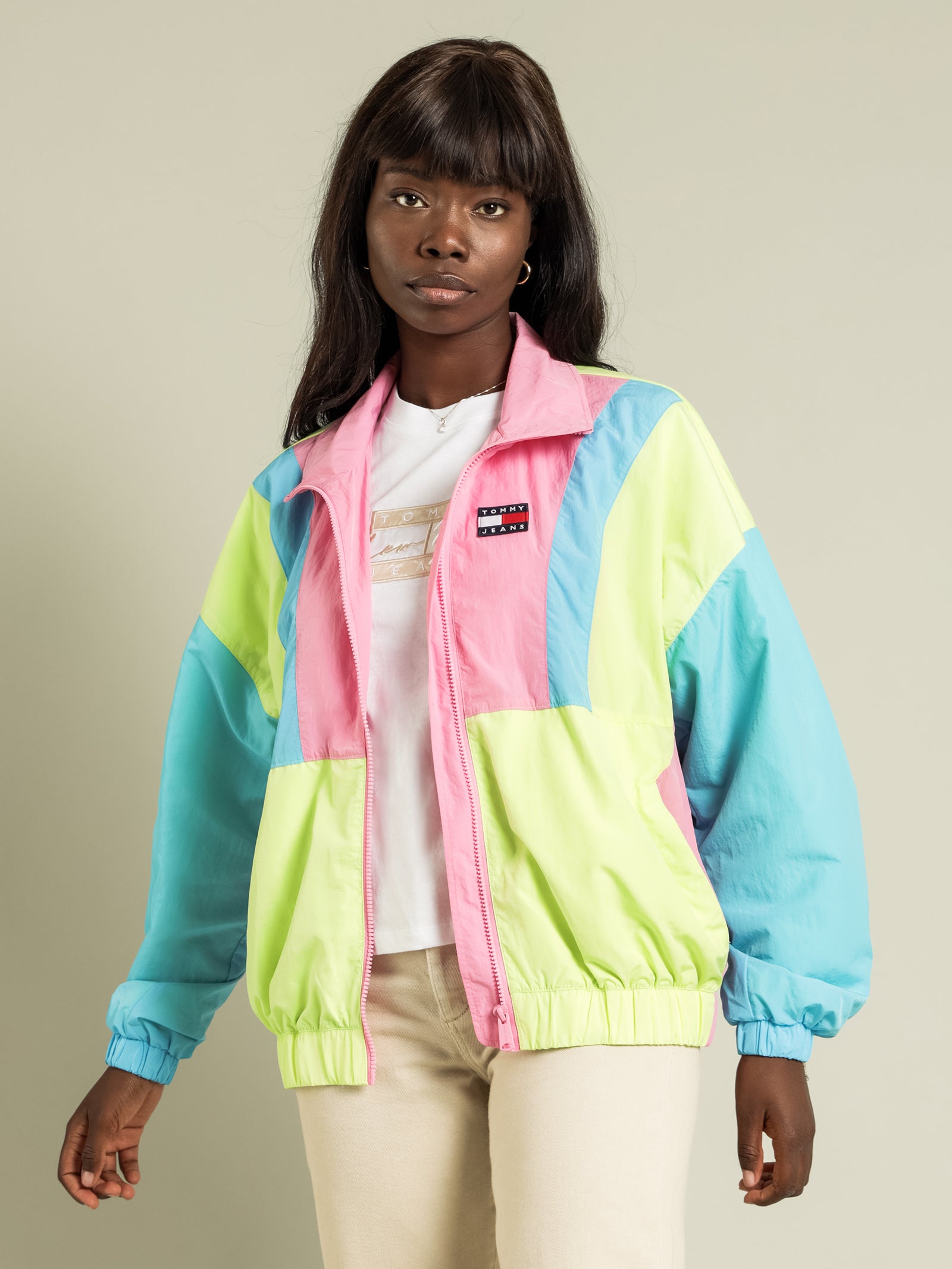 Colourblock Zip Through Windbreaker