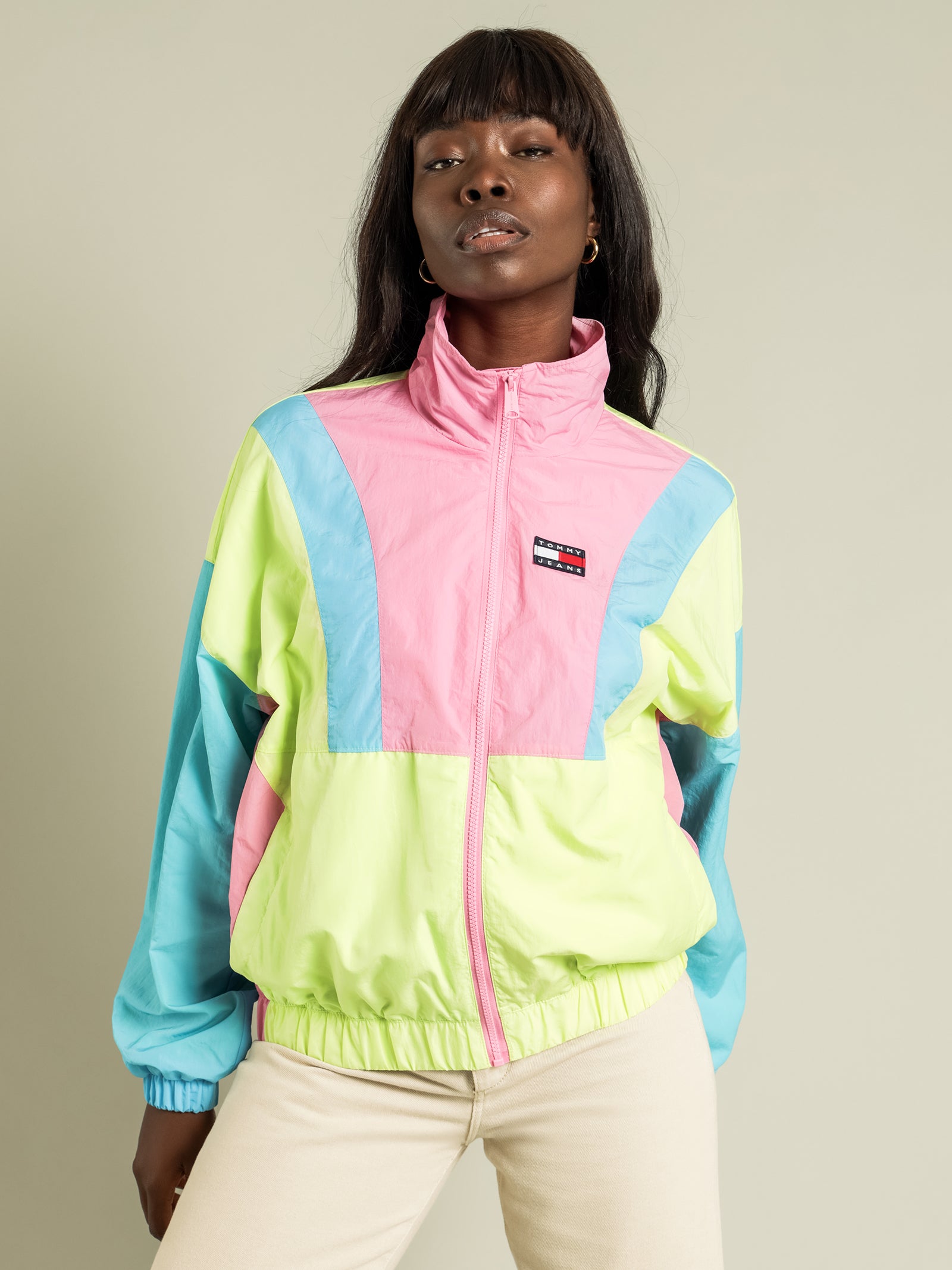 Colourblock Zip Through Windbreaker
