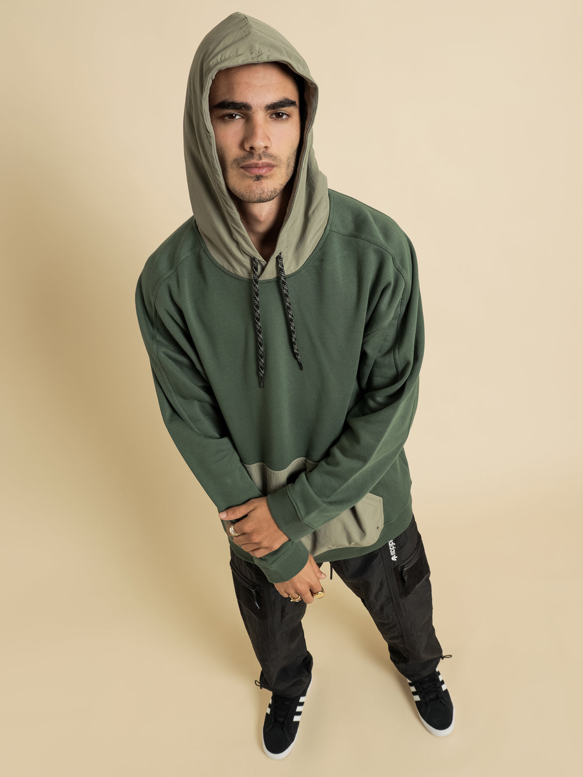 RYV Utililty Hoodie in Green Oxide and Clay