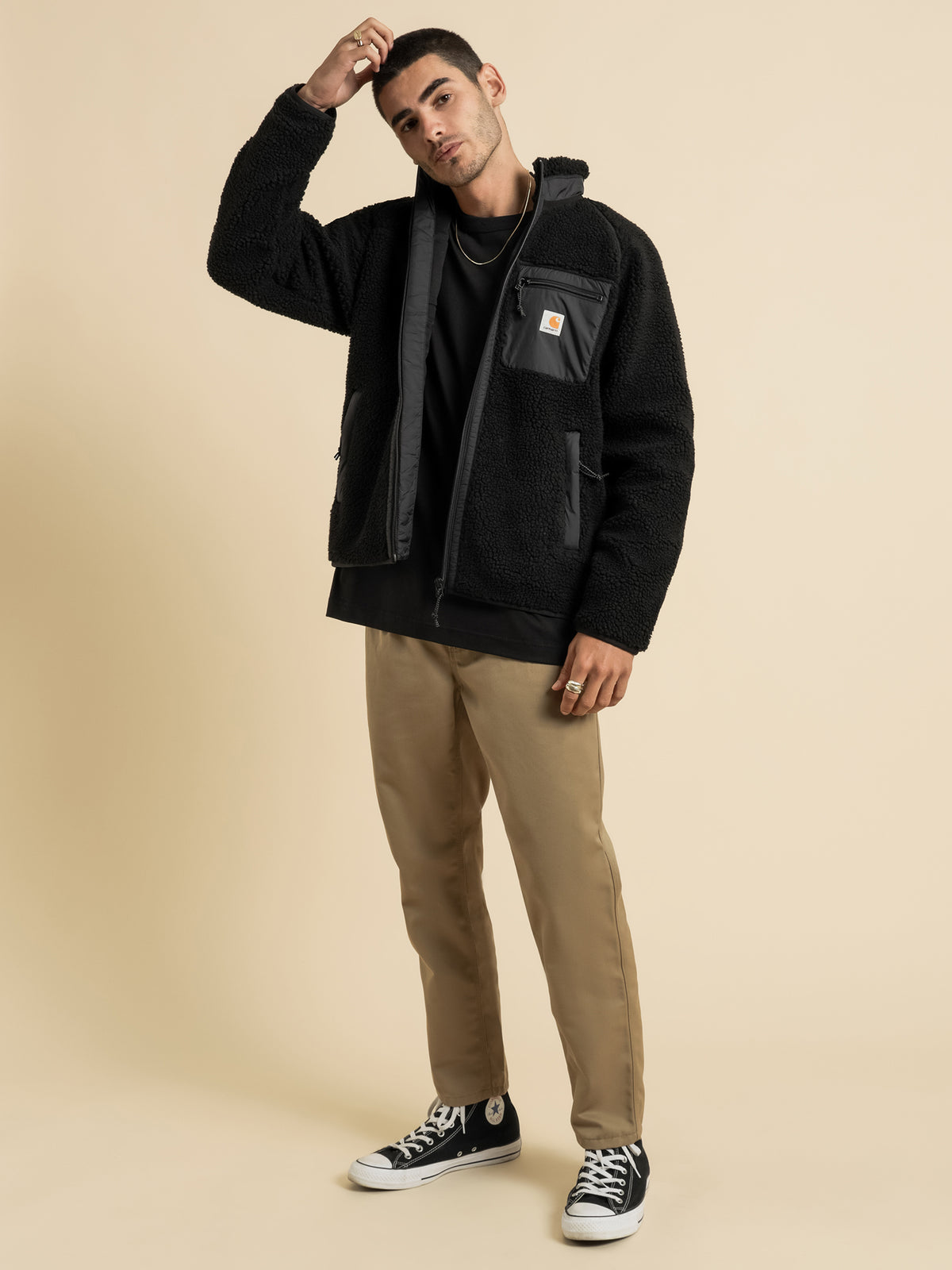 Prentis Liner Sherpa Jacket in Black