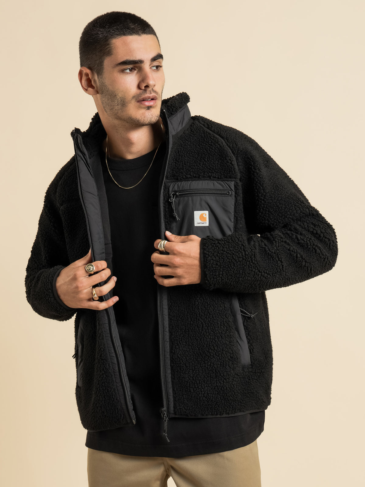 Prentis Liner Sherpa Jacket in Black