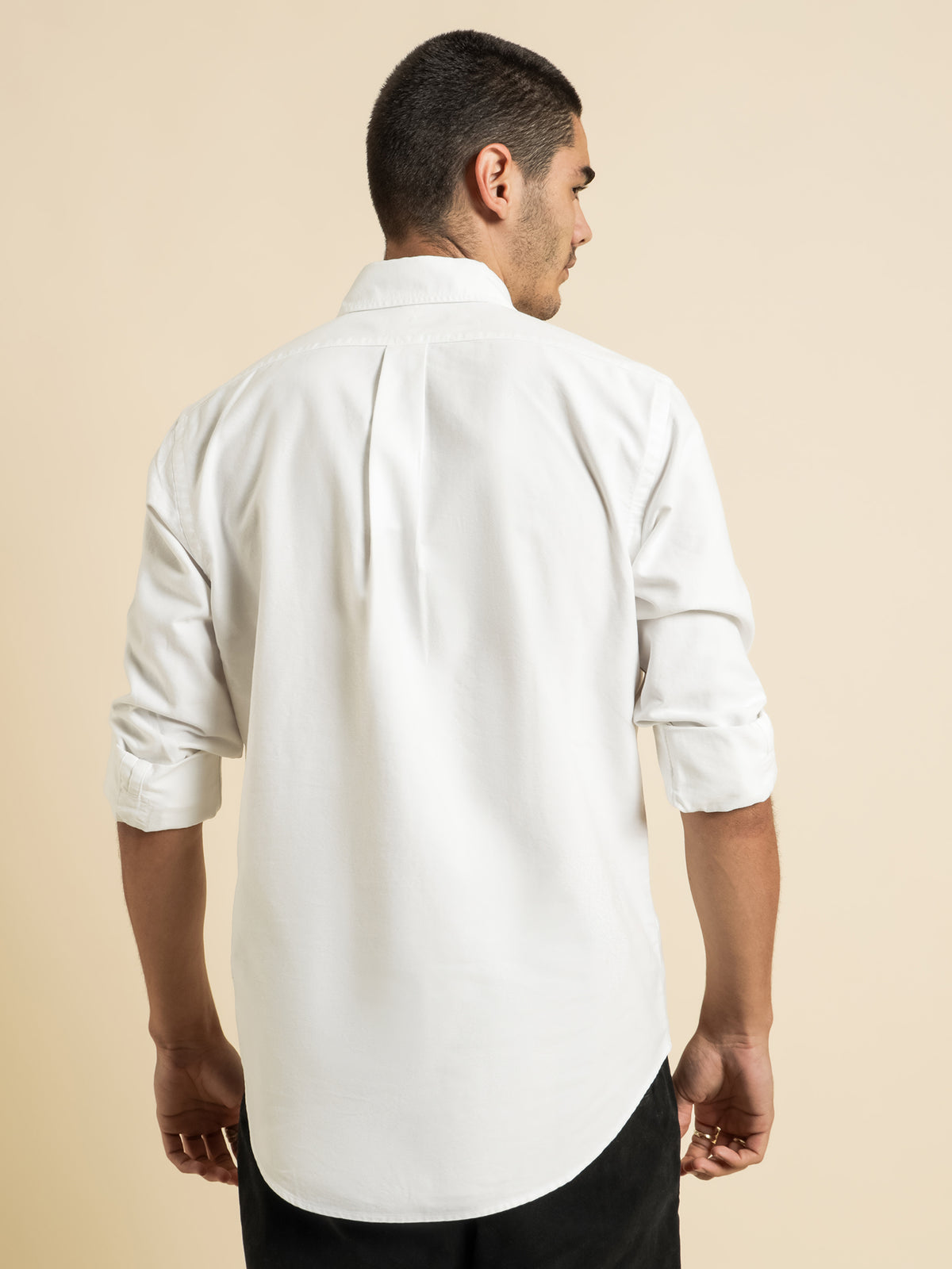 Standard Fit Oxford Sport Shirt in White