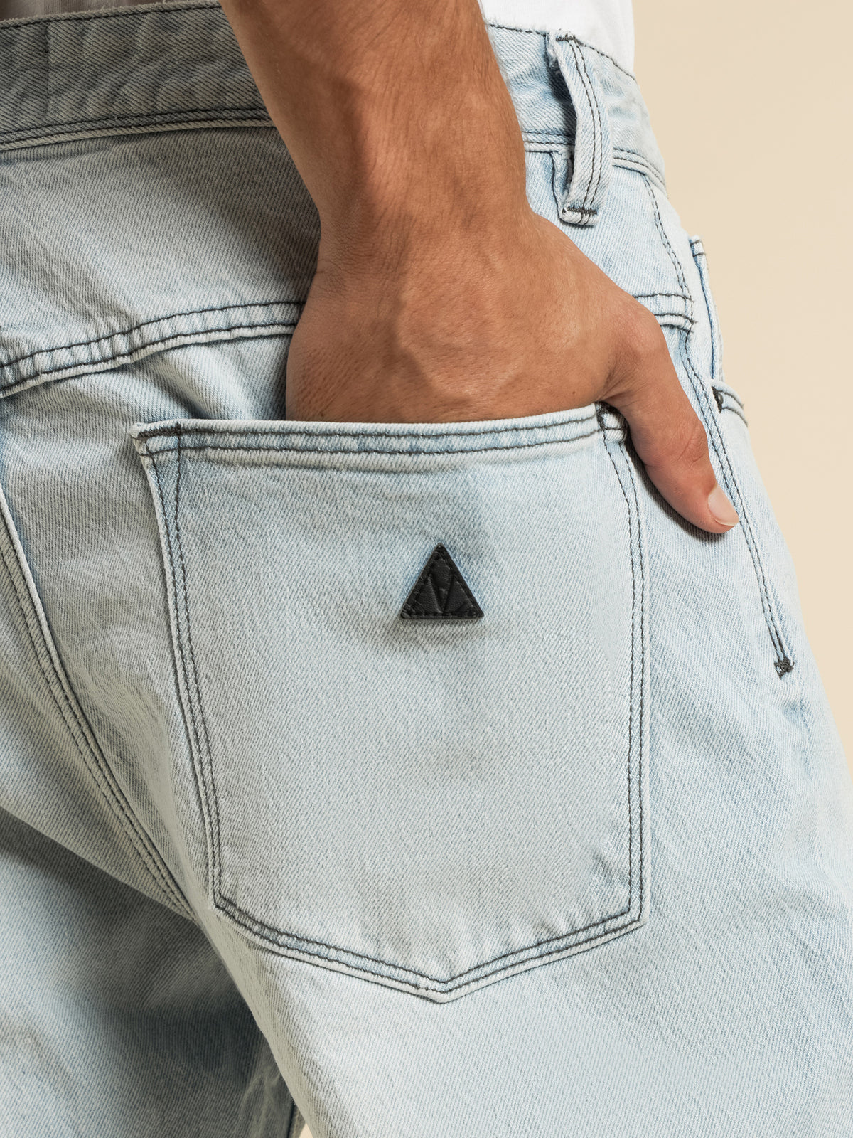 A Dropped Slim Turn Up Jeans in Parker Blue