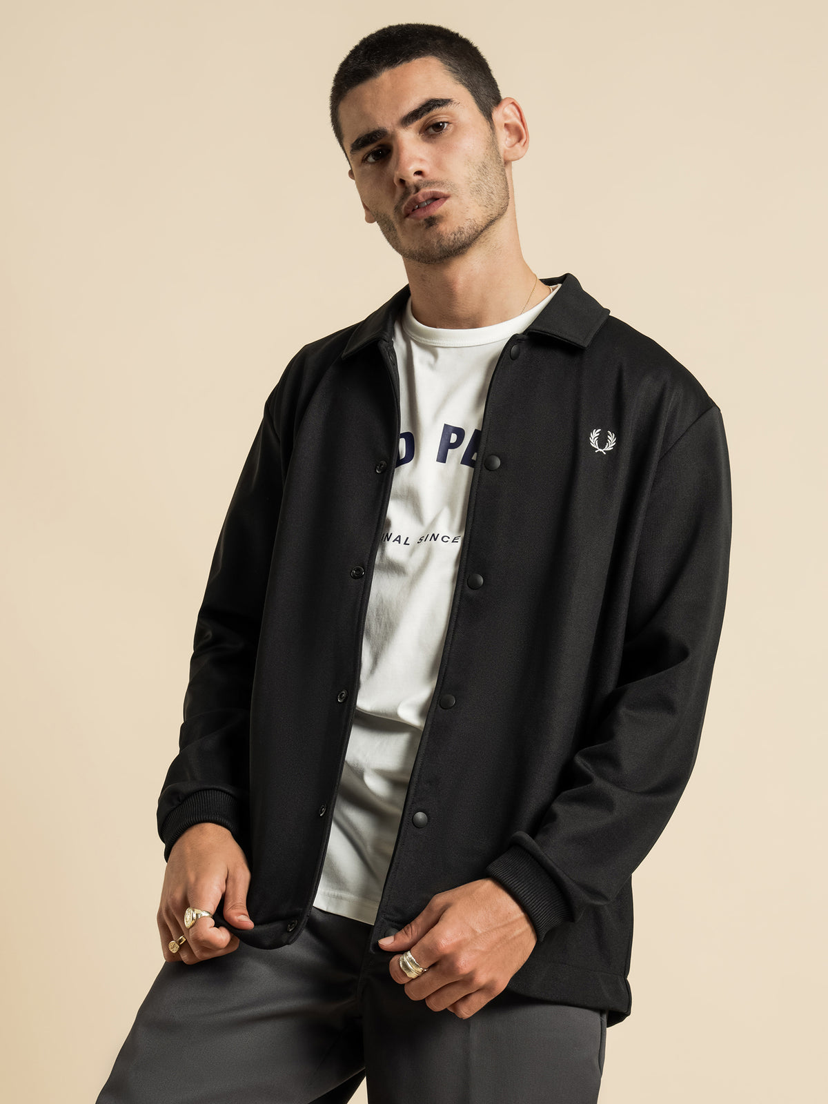 Tricot Coach Jacket in Black