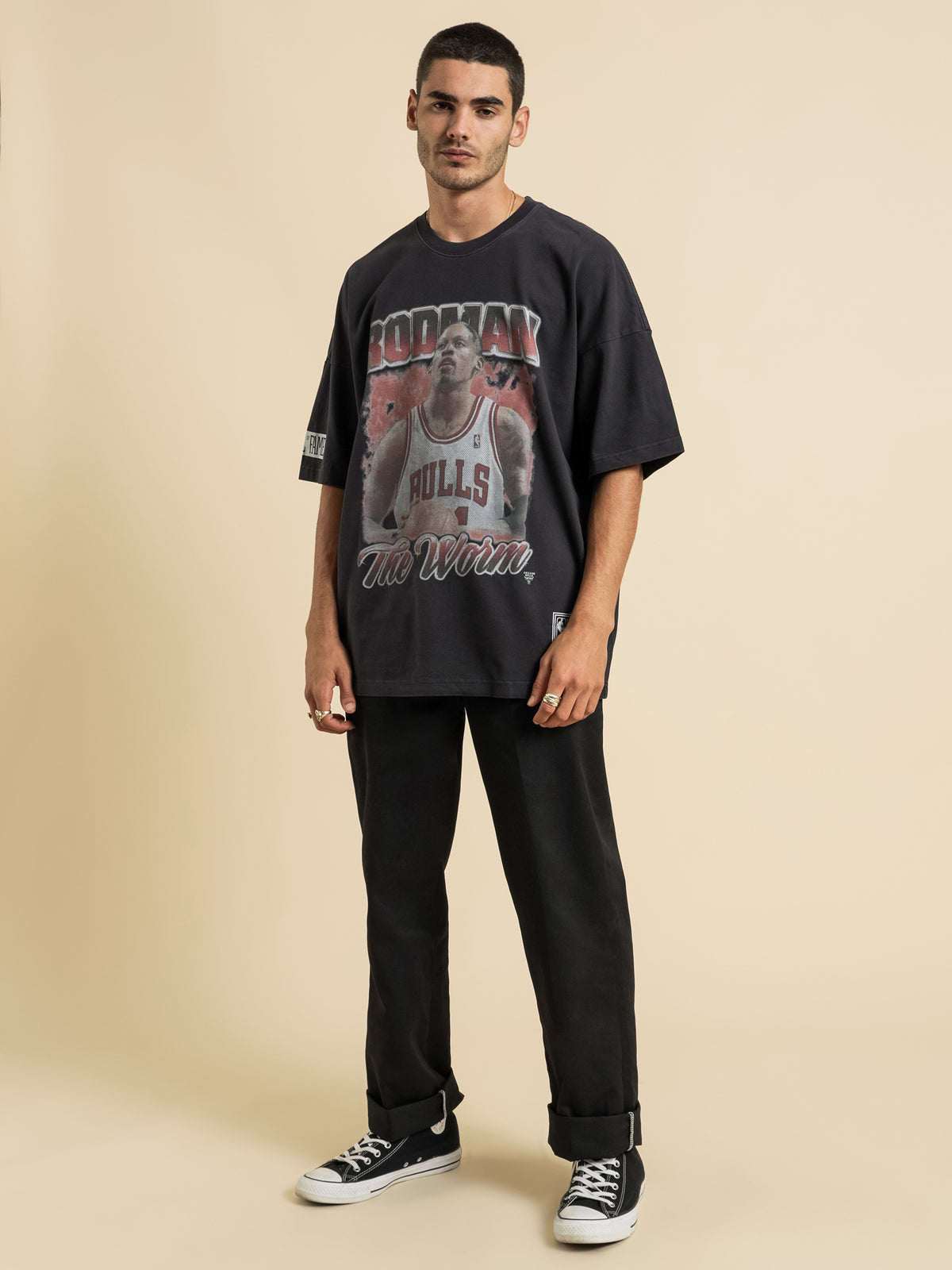 Vintage Dennis Rodman T-Shirt in Faded Black