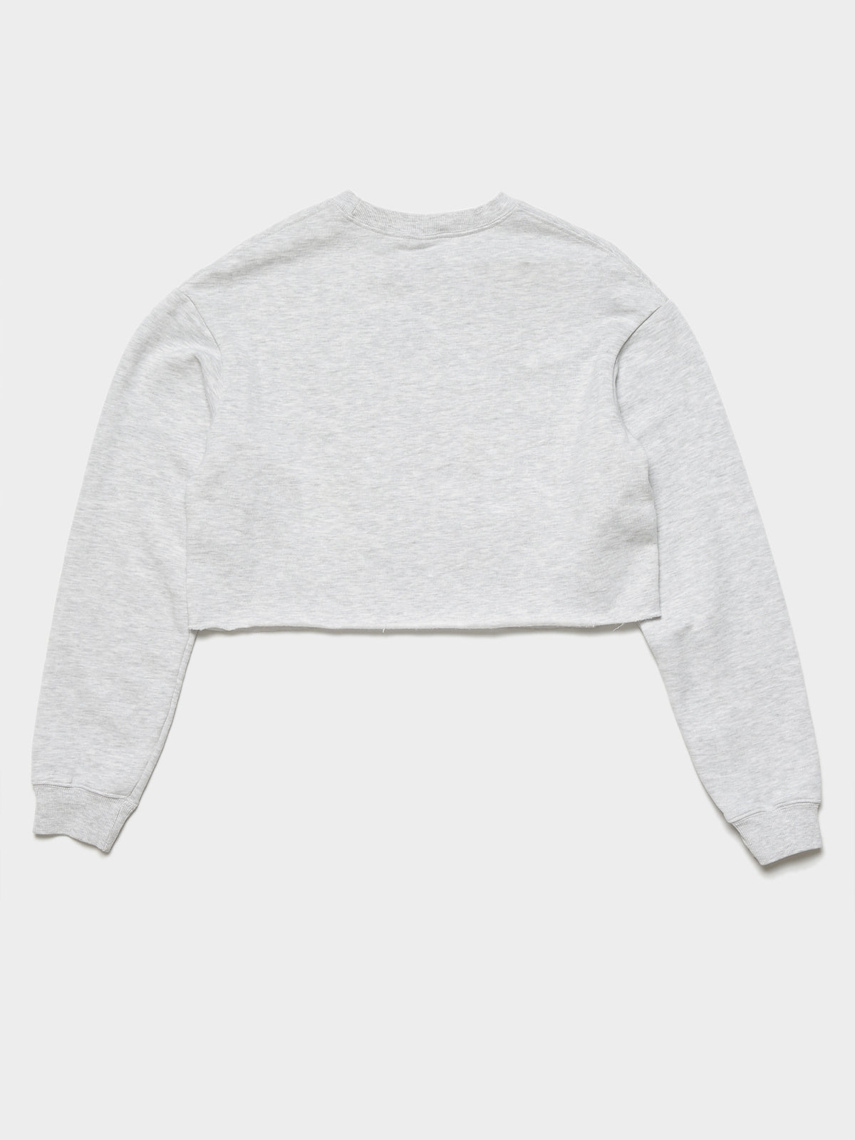 Vintage Arch George Town Cropped Crew Jumper in White Marl