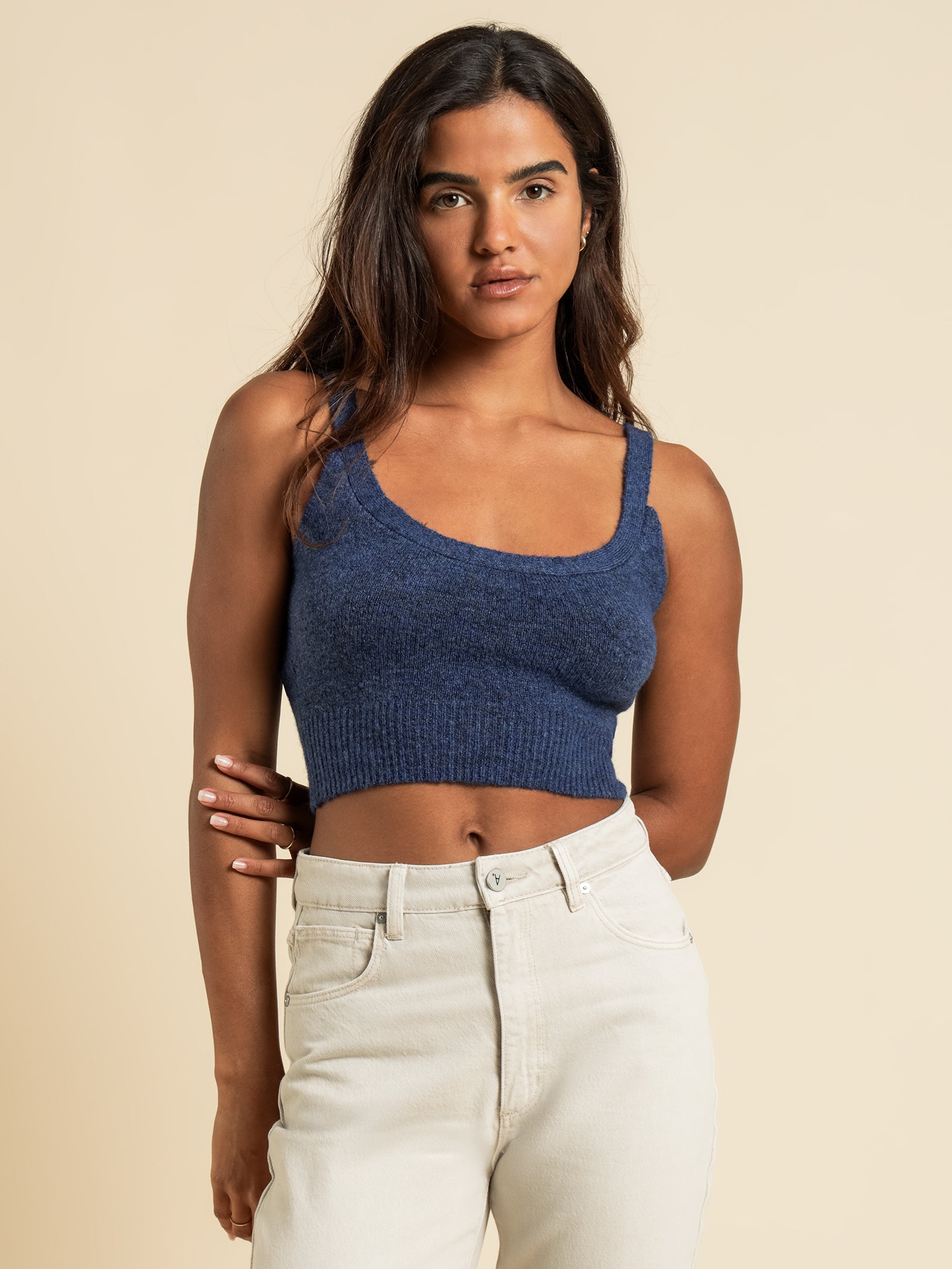 Heather Knit Cami in Blue Glue Store