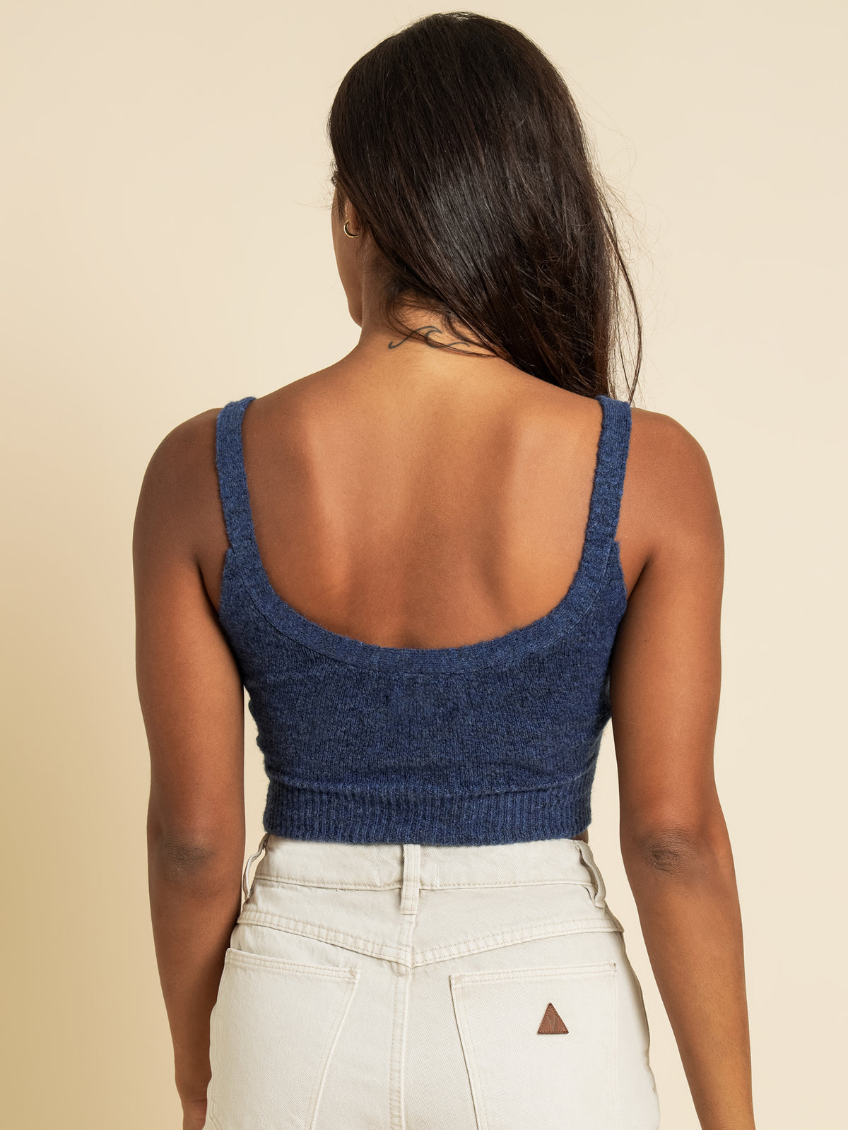 Heather Knit Cami in Blue