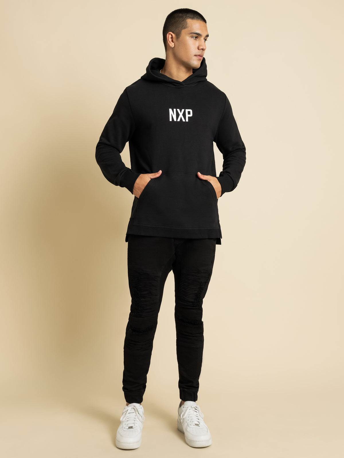 Nena and Pasadena Become The Thunder Step Hooded Sweater in Jet Black | Black