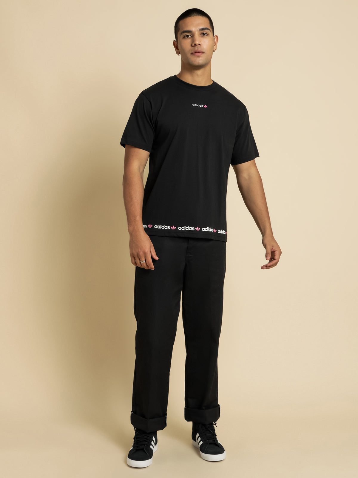 Linear Repeat T-Shirt in Black