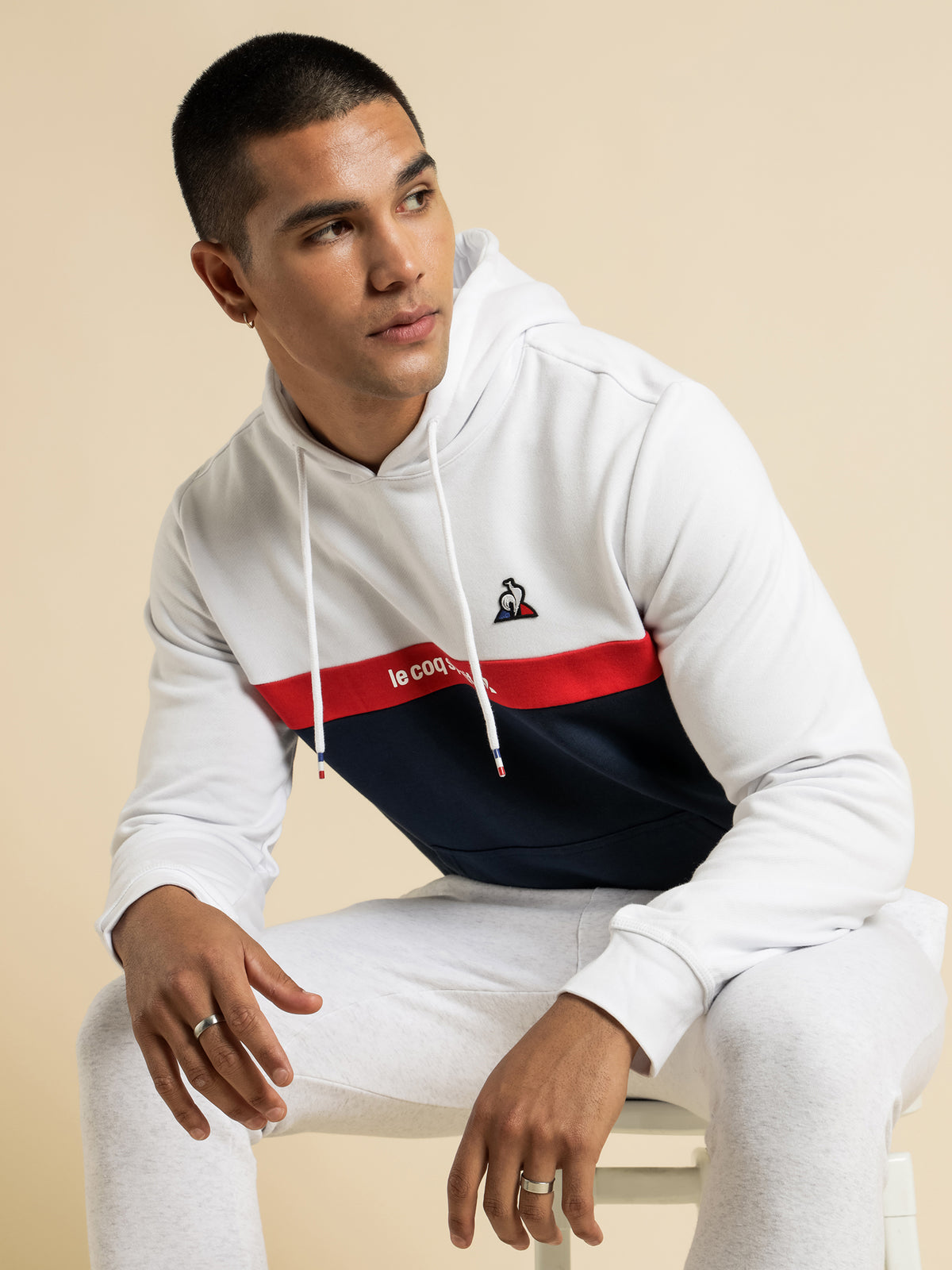 Georges Hooded Sweat in White