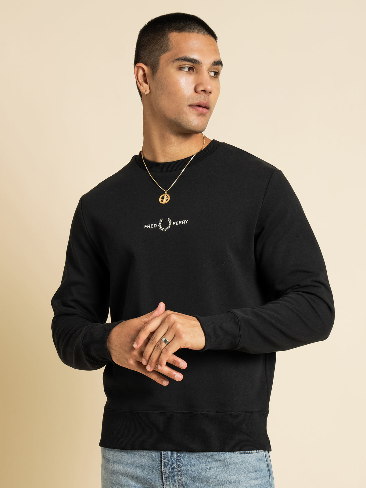 Embroidered Sweatshirt in Black