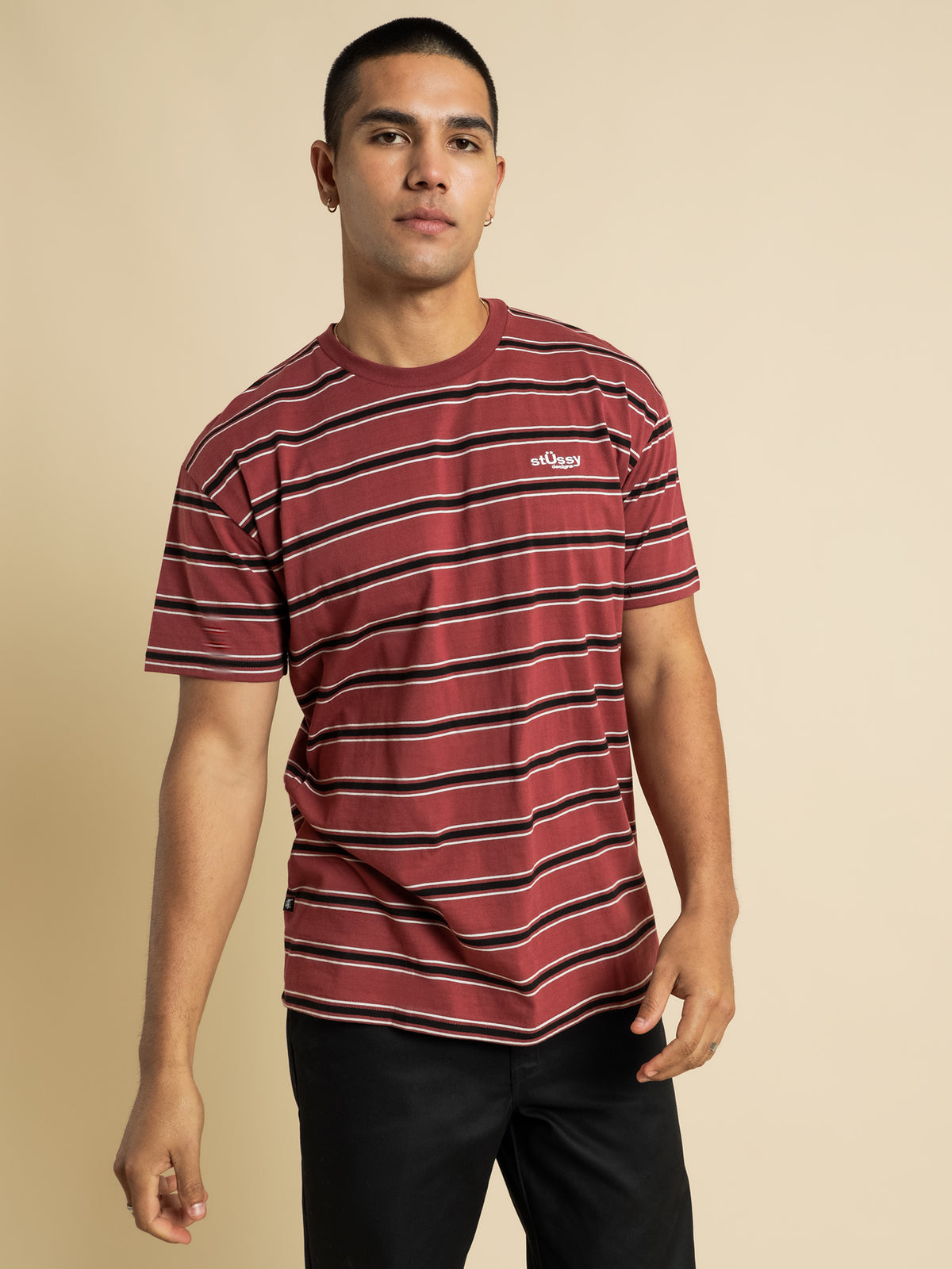 Glow Stripes T-Shirt in Mocha