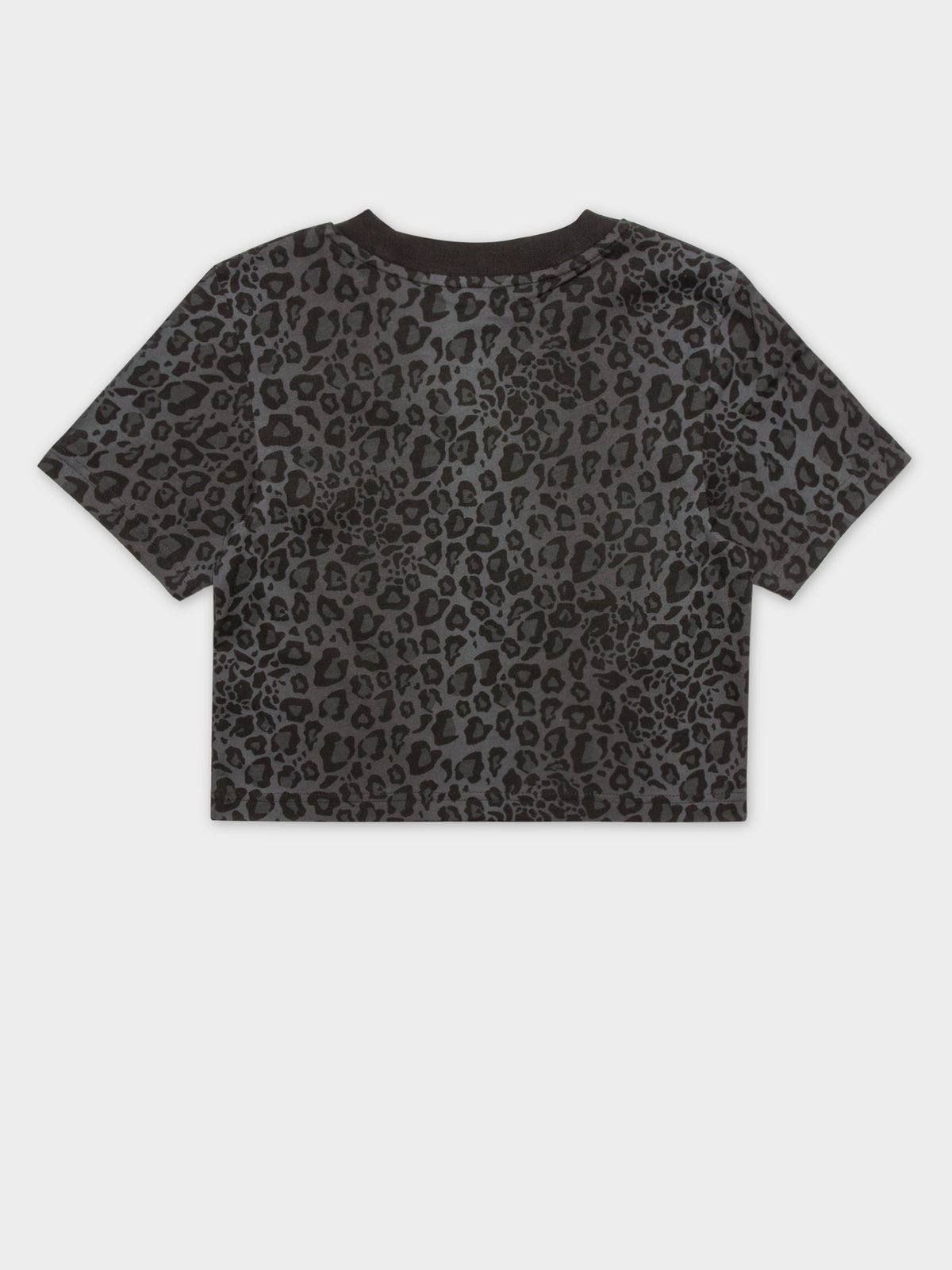 Cropped T-Shirt in Black Leopard