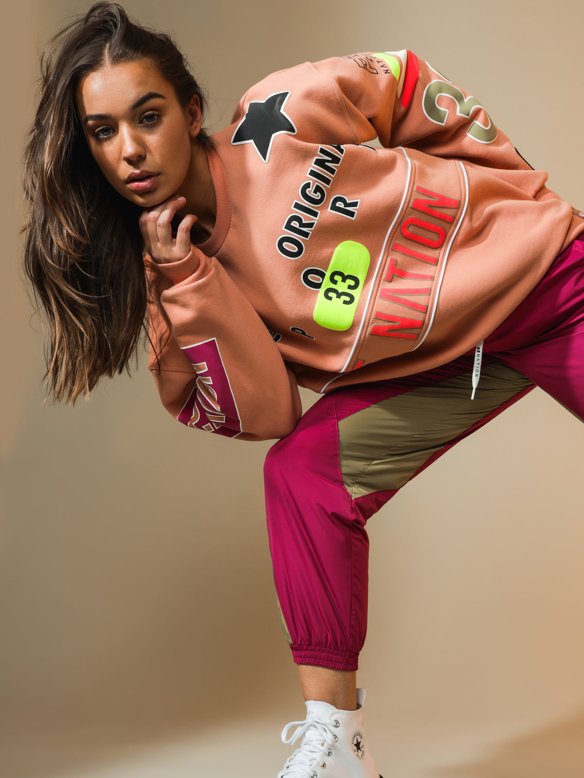 Pe Nation Eastbrook Sweater | Coral Mid