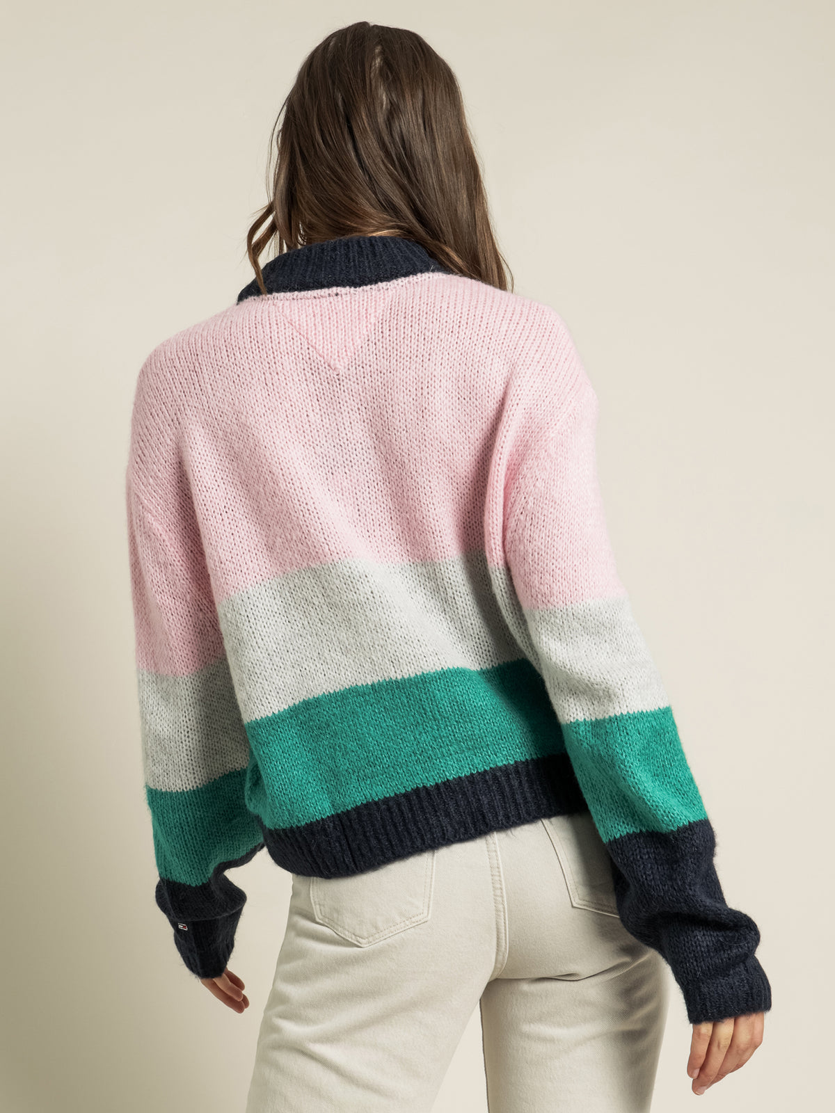 Bell Sleeve Flag Sweater in Romantic Pink