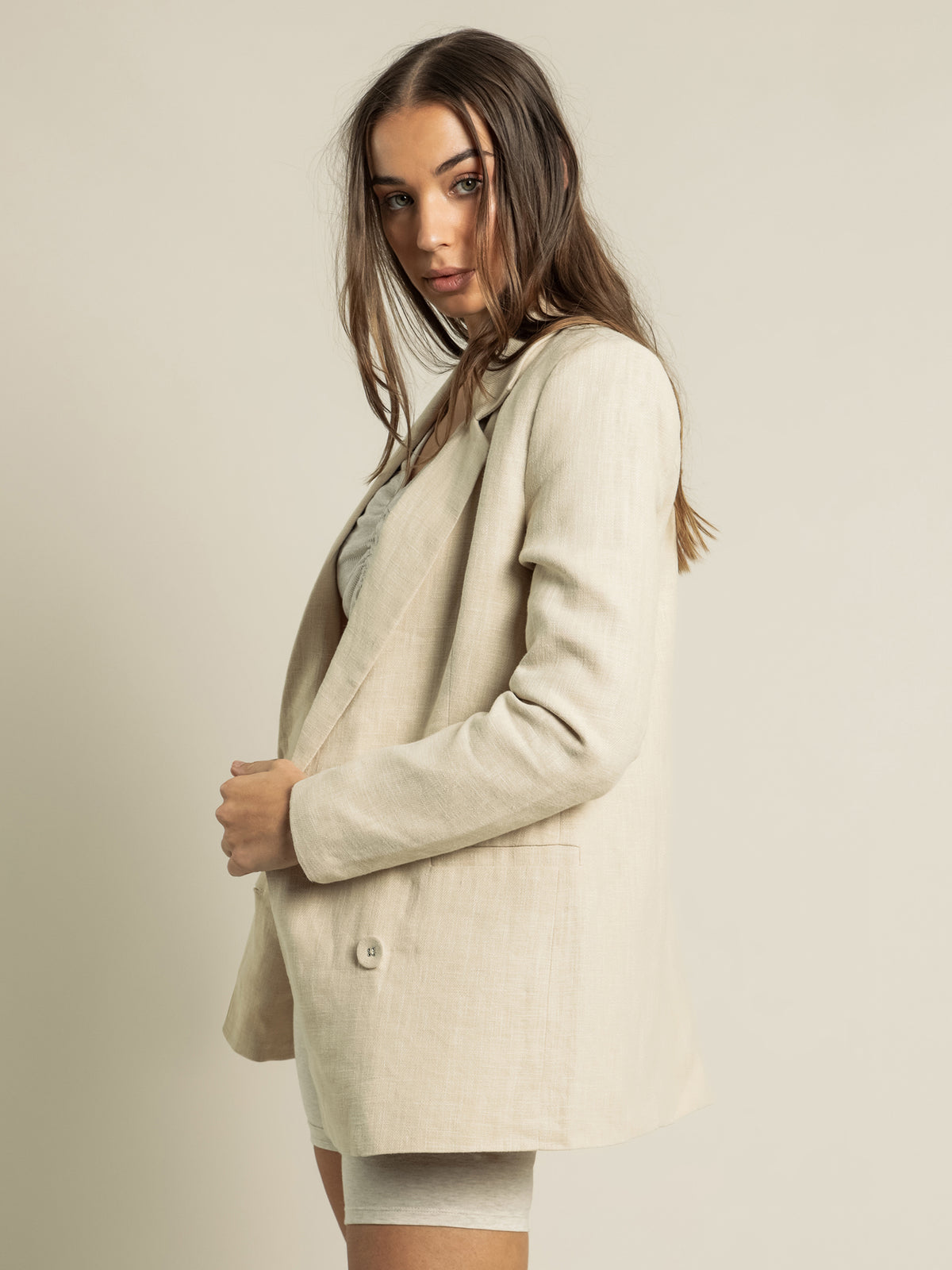 Nude Lucy Marvin Linen Blazer | Oat