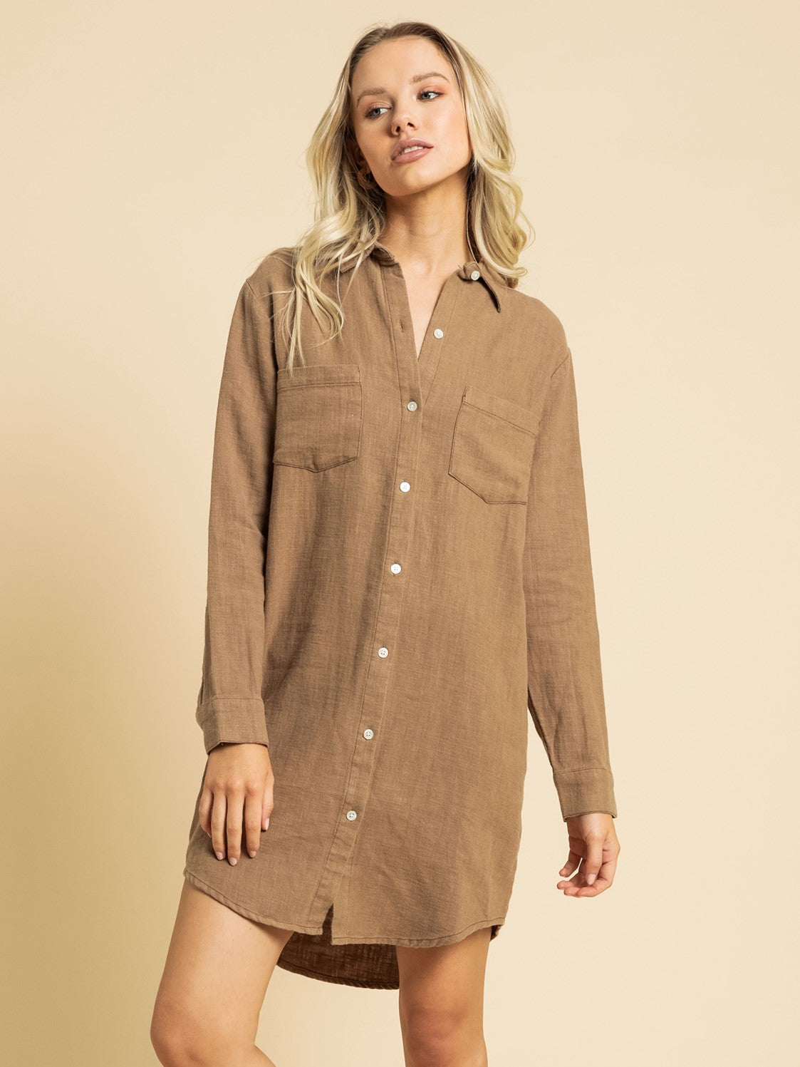Marvin Linen Longline Shirt Dress