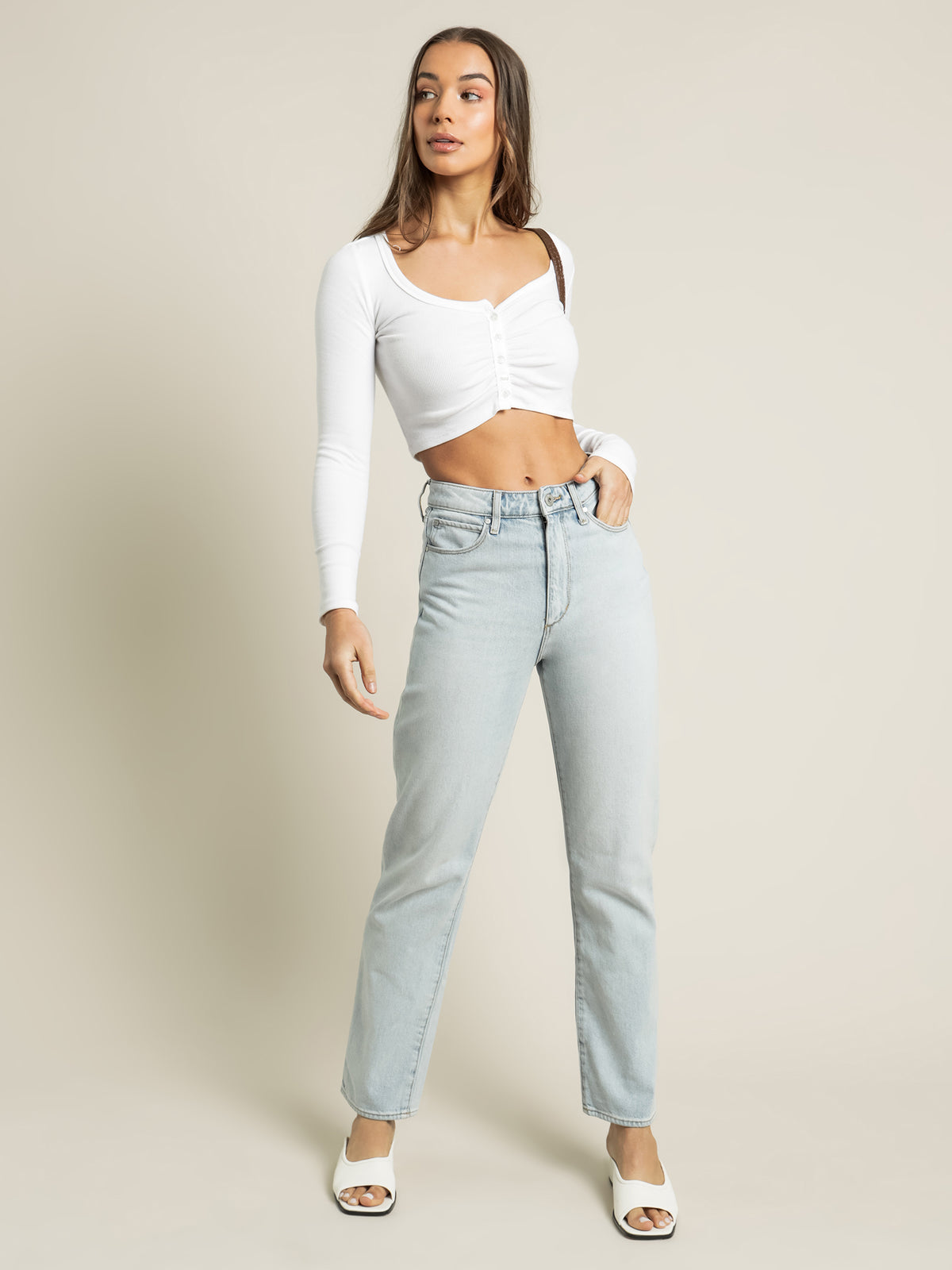 High Nina Straight Jeans in Clear Blue