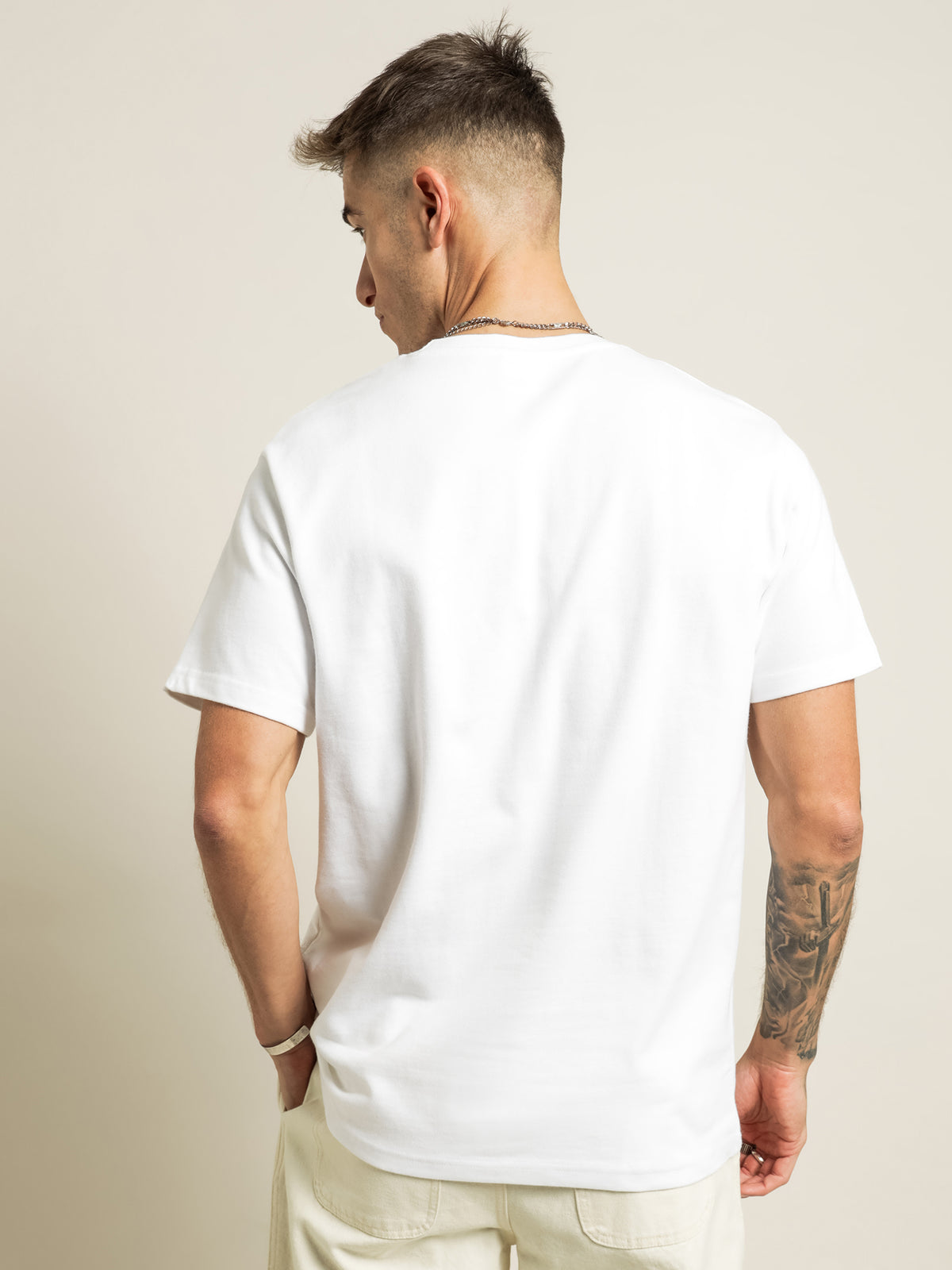 91 Short Sleeve Pocket T-Shirt in White