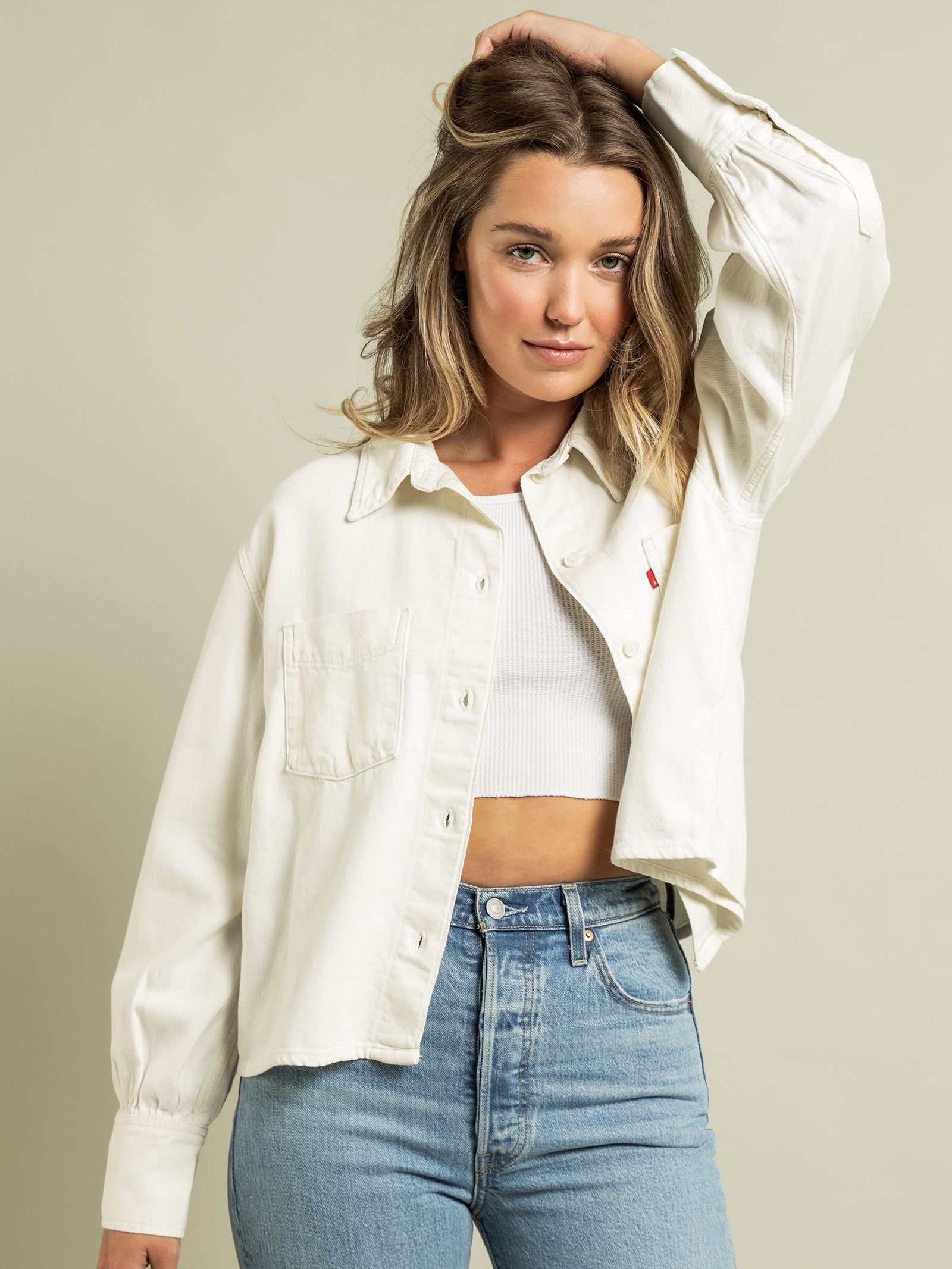 Zoey Utility Pleated Shirt