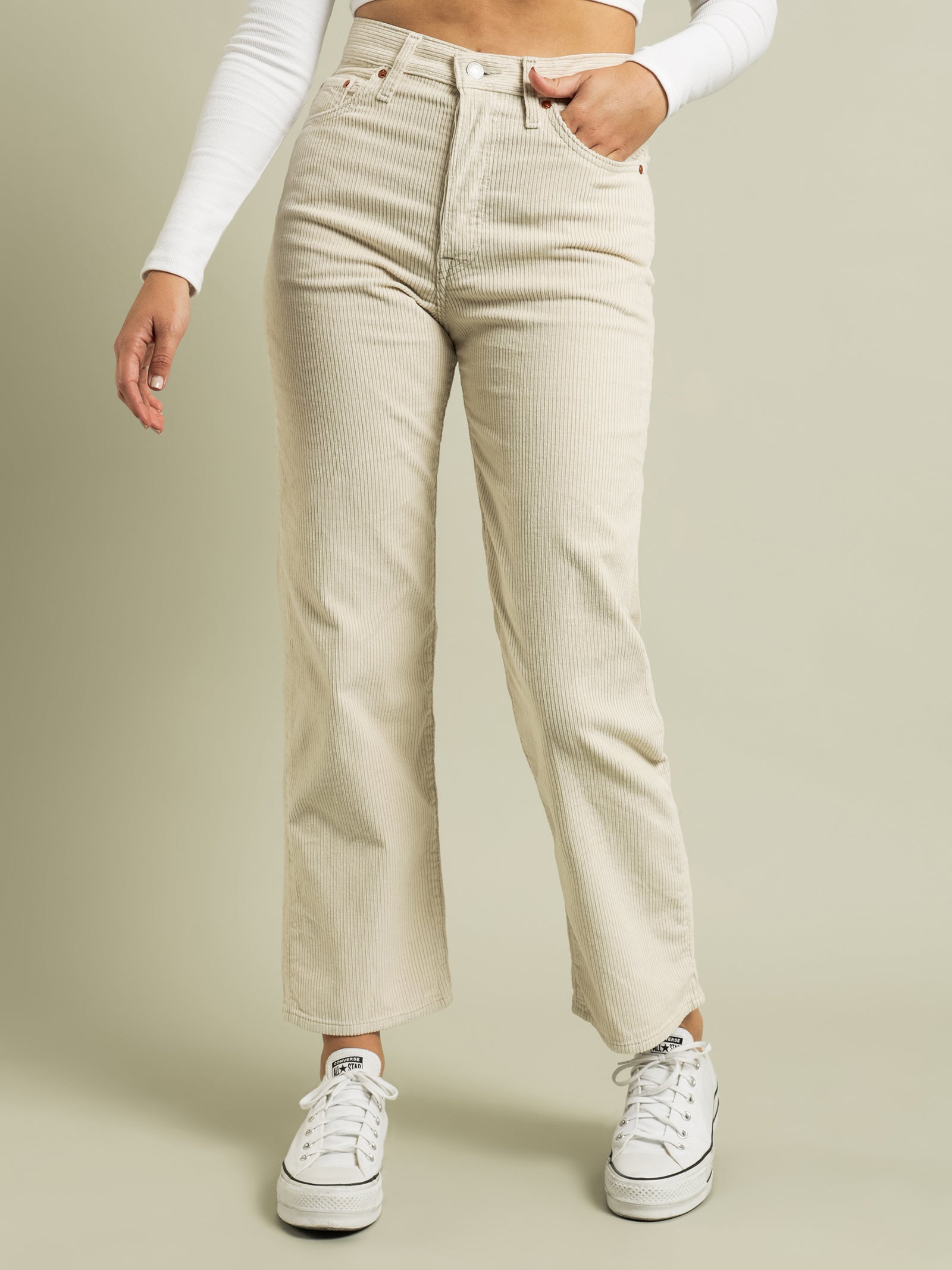 Ribcage Straight Ankle Corduroy Pants