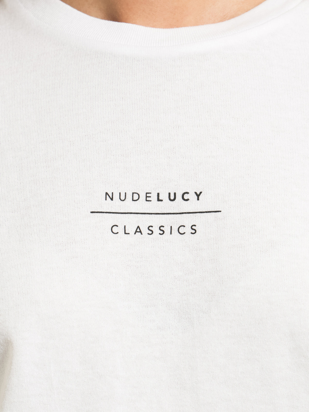 Nude Lucy Classics Long Sleeve Slogan T-Shirt | White