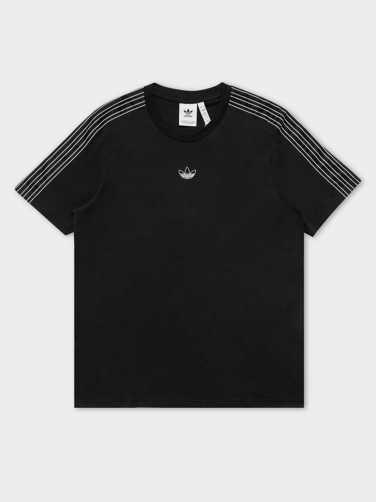 Sport 3 Stripes T-Shirt in Black &amp; Chalk White