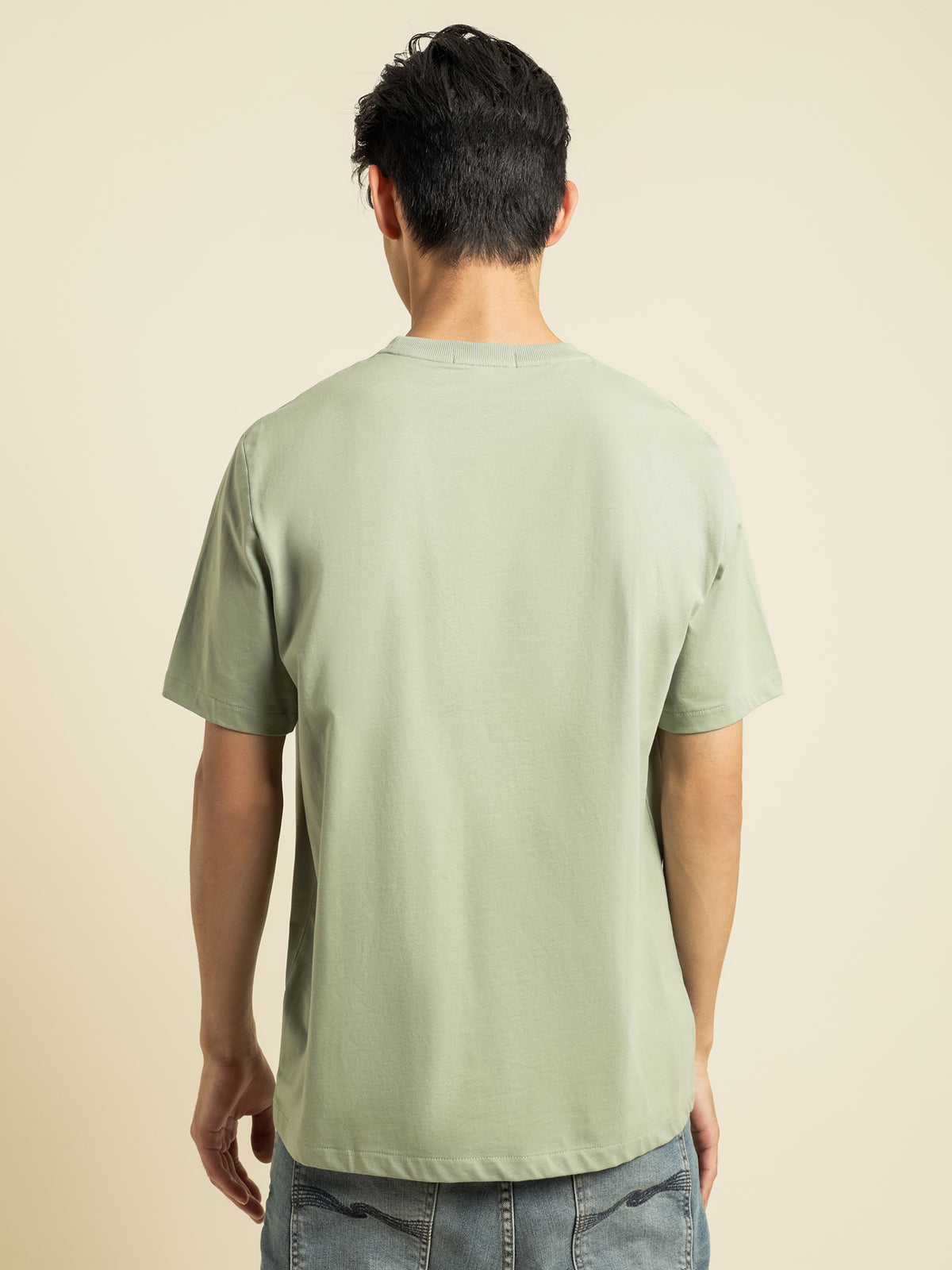 Embroidered T-Shirt in Seagrass