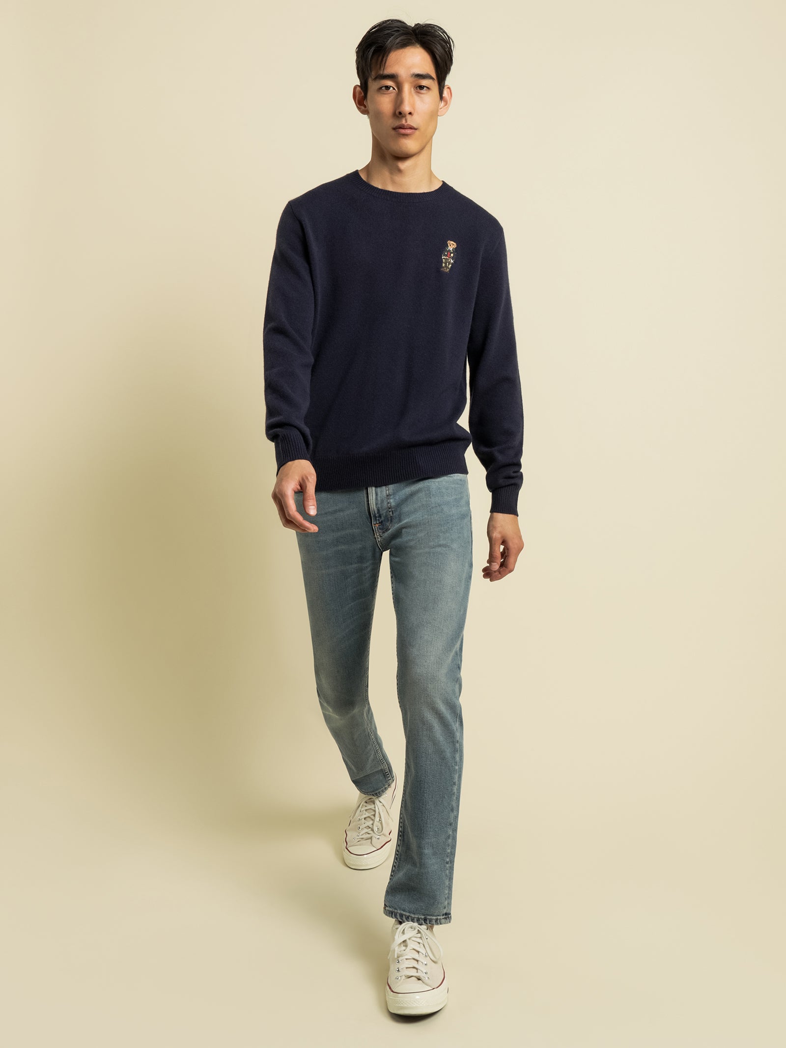 Long Sleeve Knit Polo Sweat