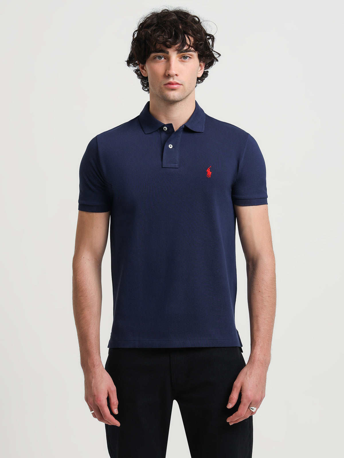 Custom Fit Polo T-Shirt in Blue