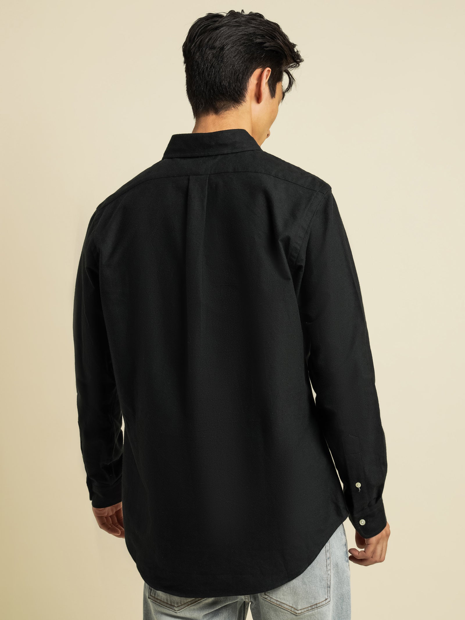 Woven Polo Bear Long Sleeve Shirt