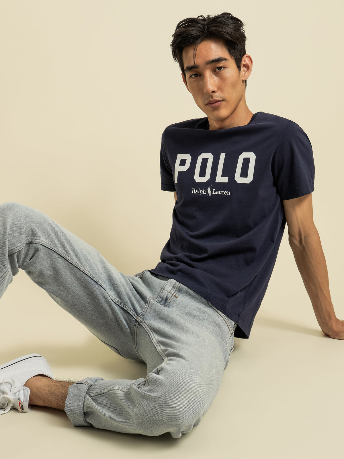 Polo Short Sleeve Jersey T-Shirt in Navy