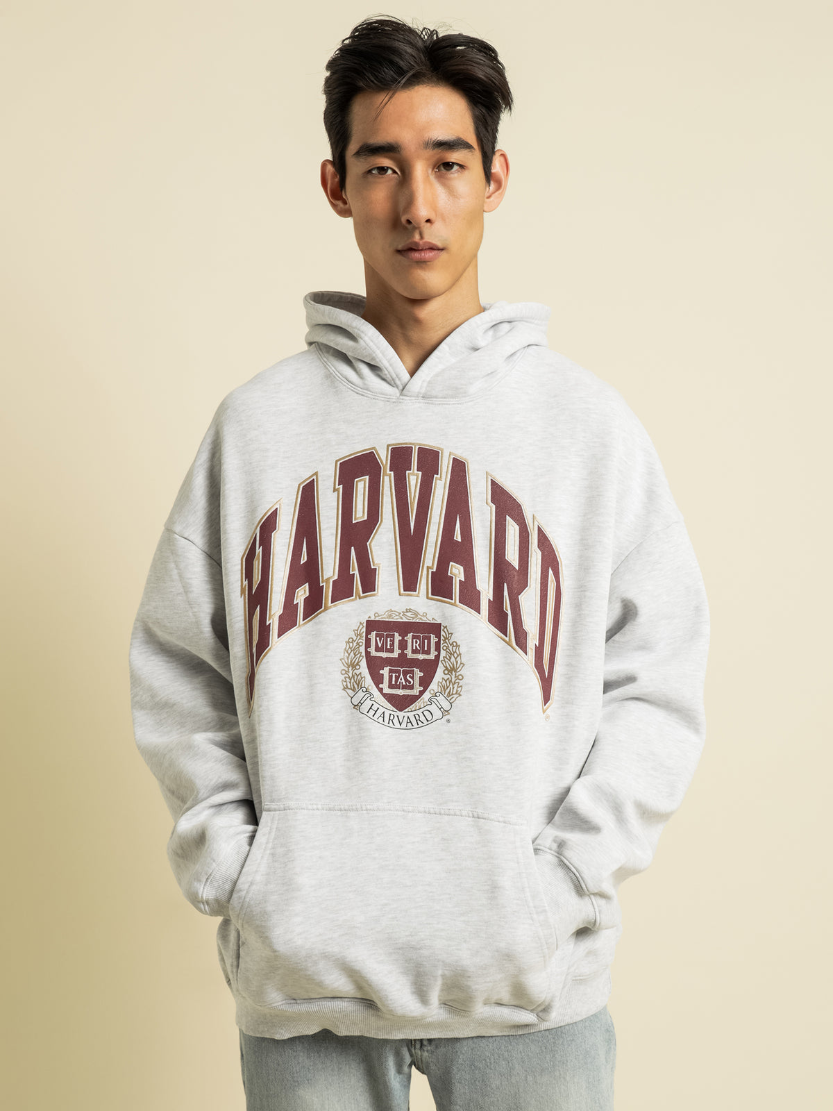 Harvard Hoodie in White Marle