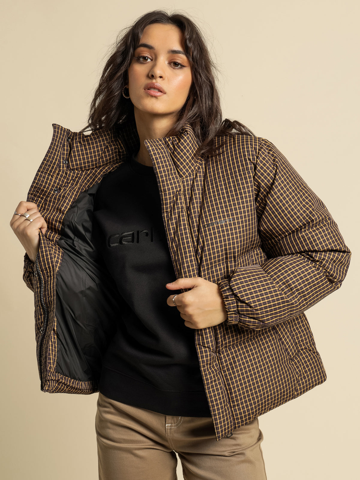 Danville Puffer Jacket in Check