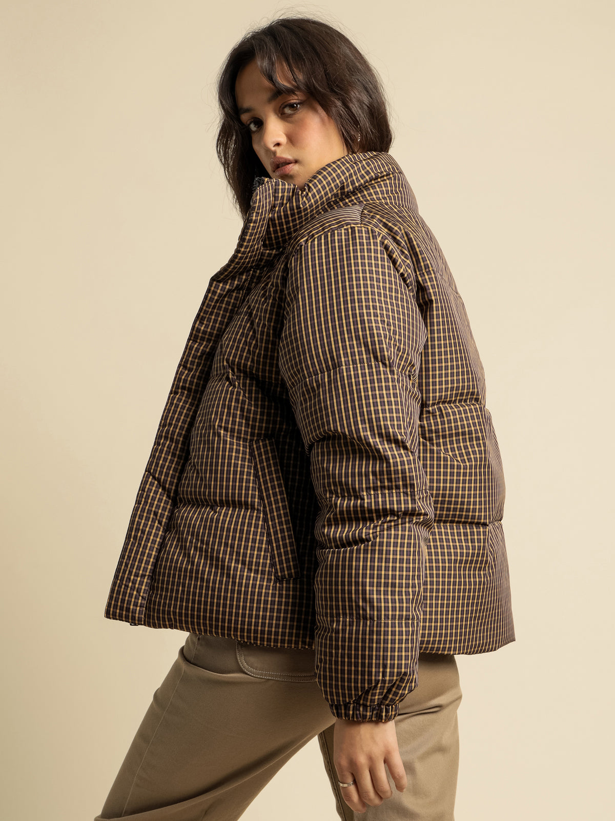 Danville Puffer Jacket in Check