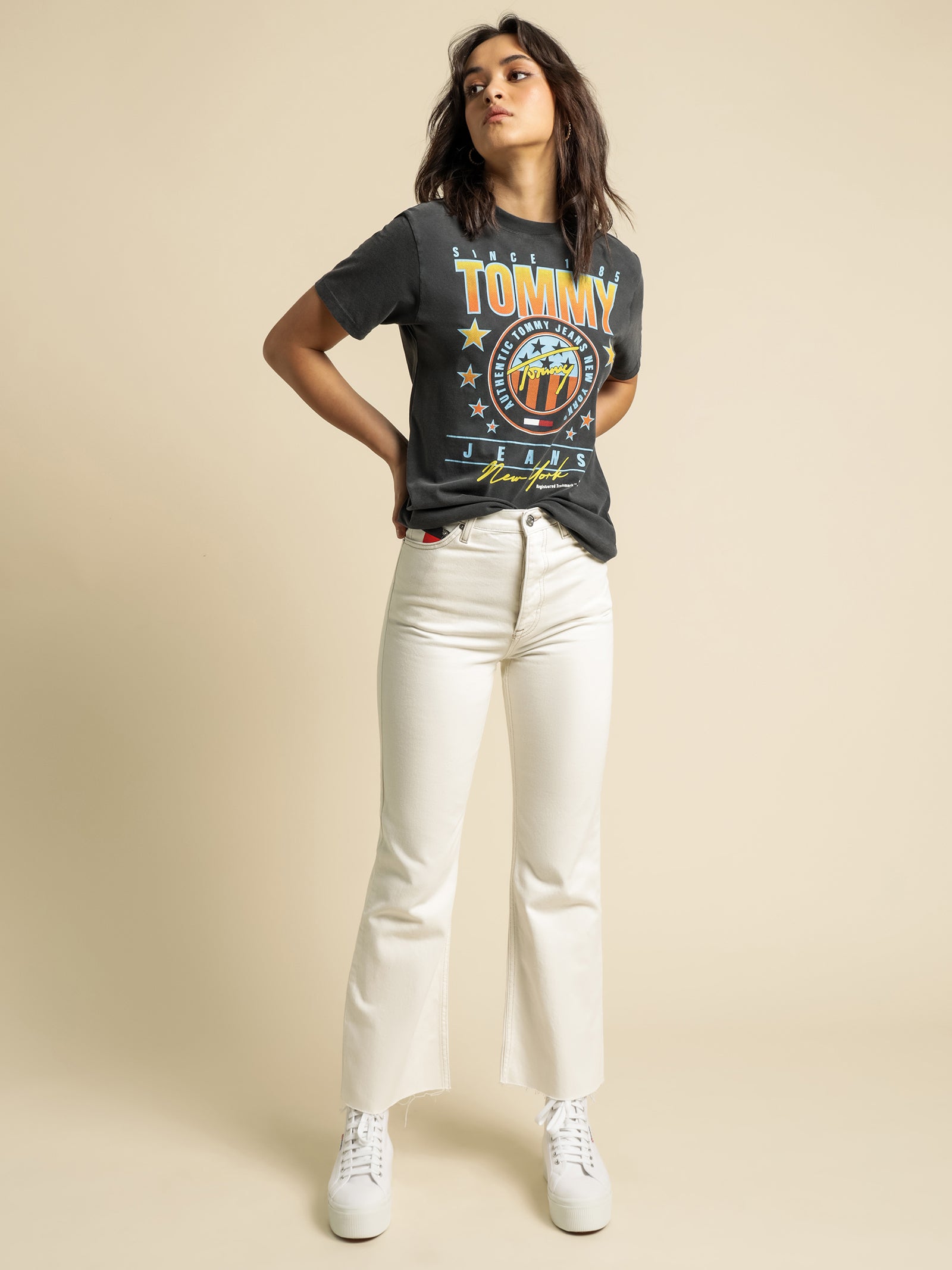 Harper High Rise Flare Ankle BF Jeans