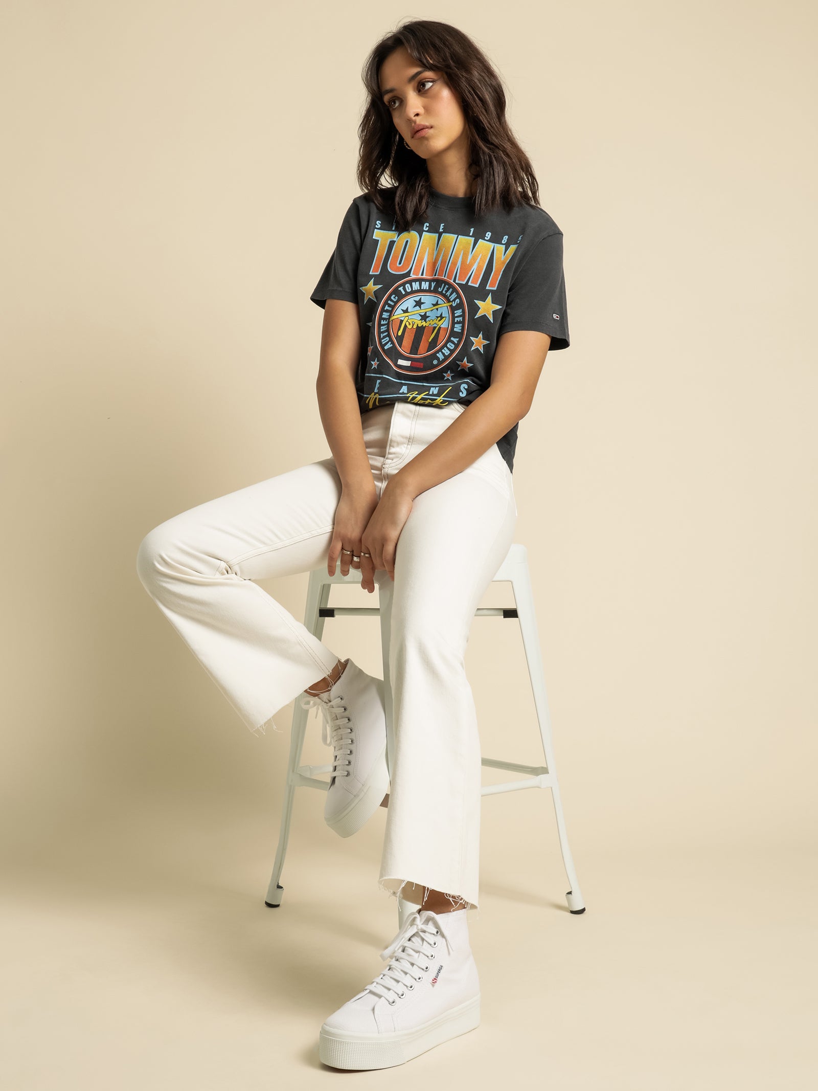 Harper High Rise Flare Ankle BF Jeans