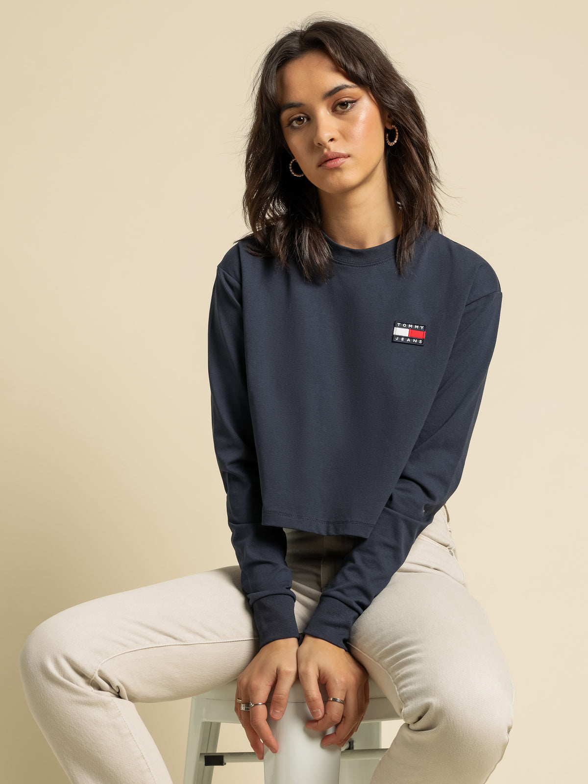 Relaxed Logo Crew Jumper in Twilight Navy