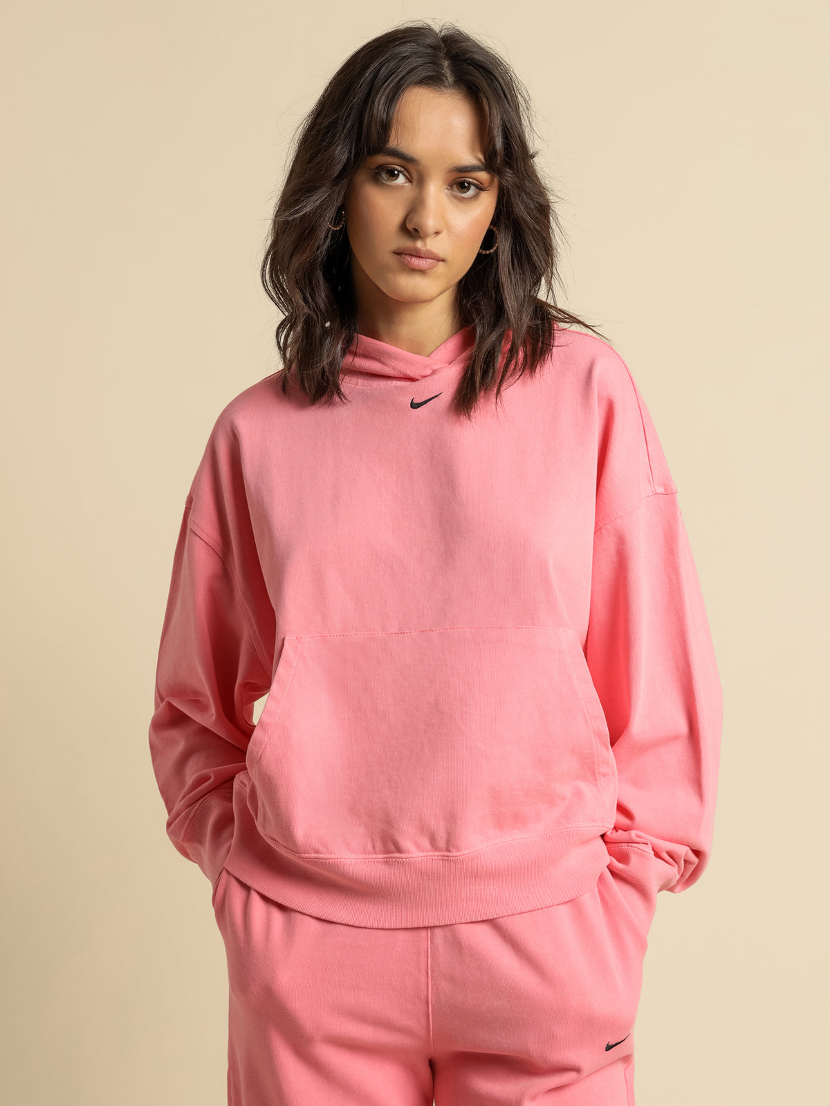 Washed Hoodie in Sunset Pulse Pink