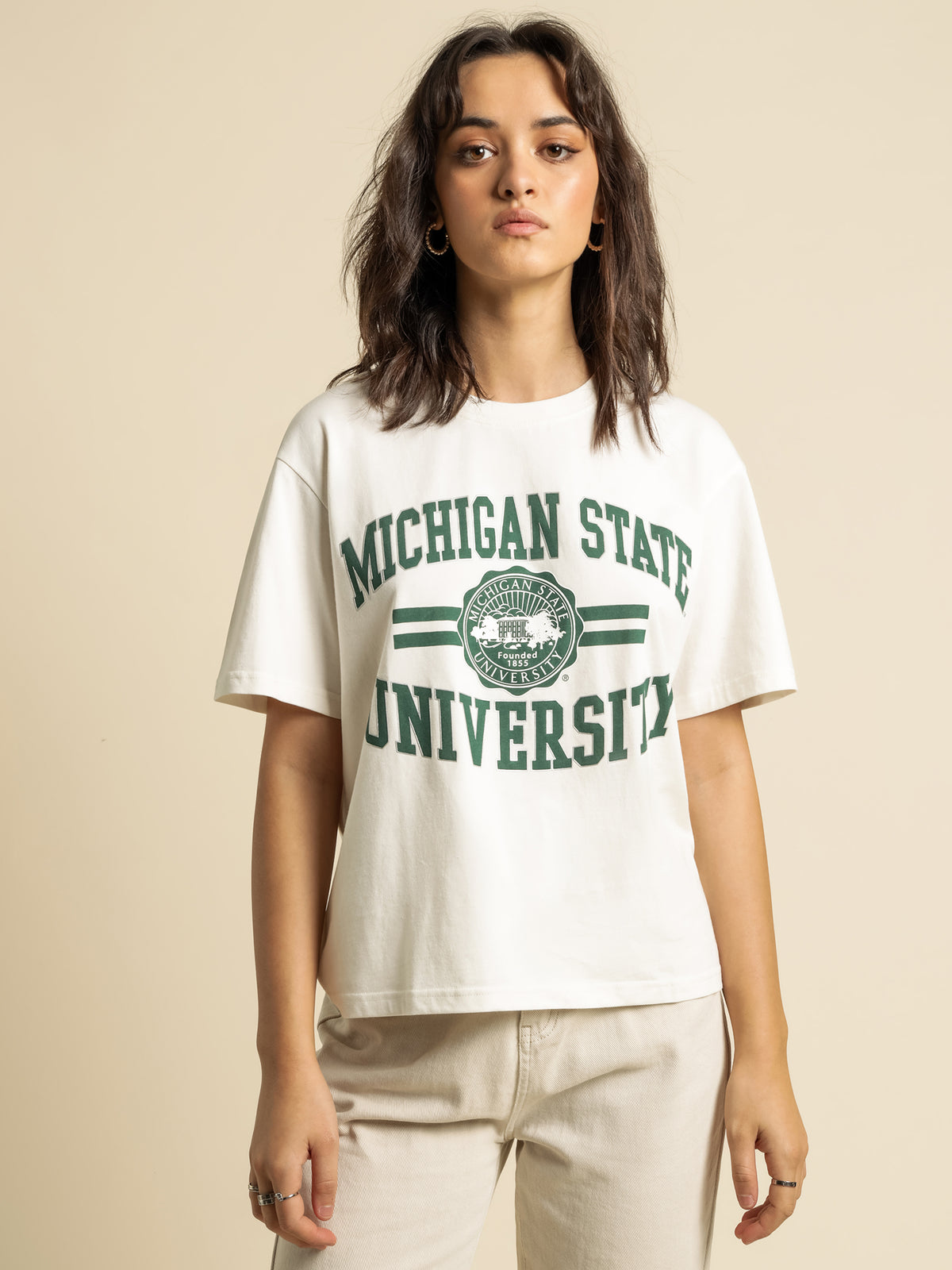 Michigan State Seal Logo T-Shirt in White