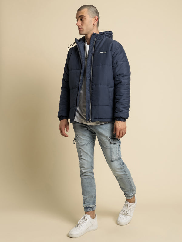 Henleys Fletcher Puffer Jacket in Navy Navy Glue Store